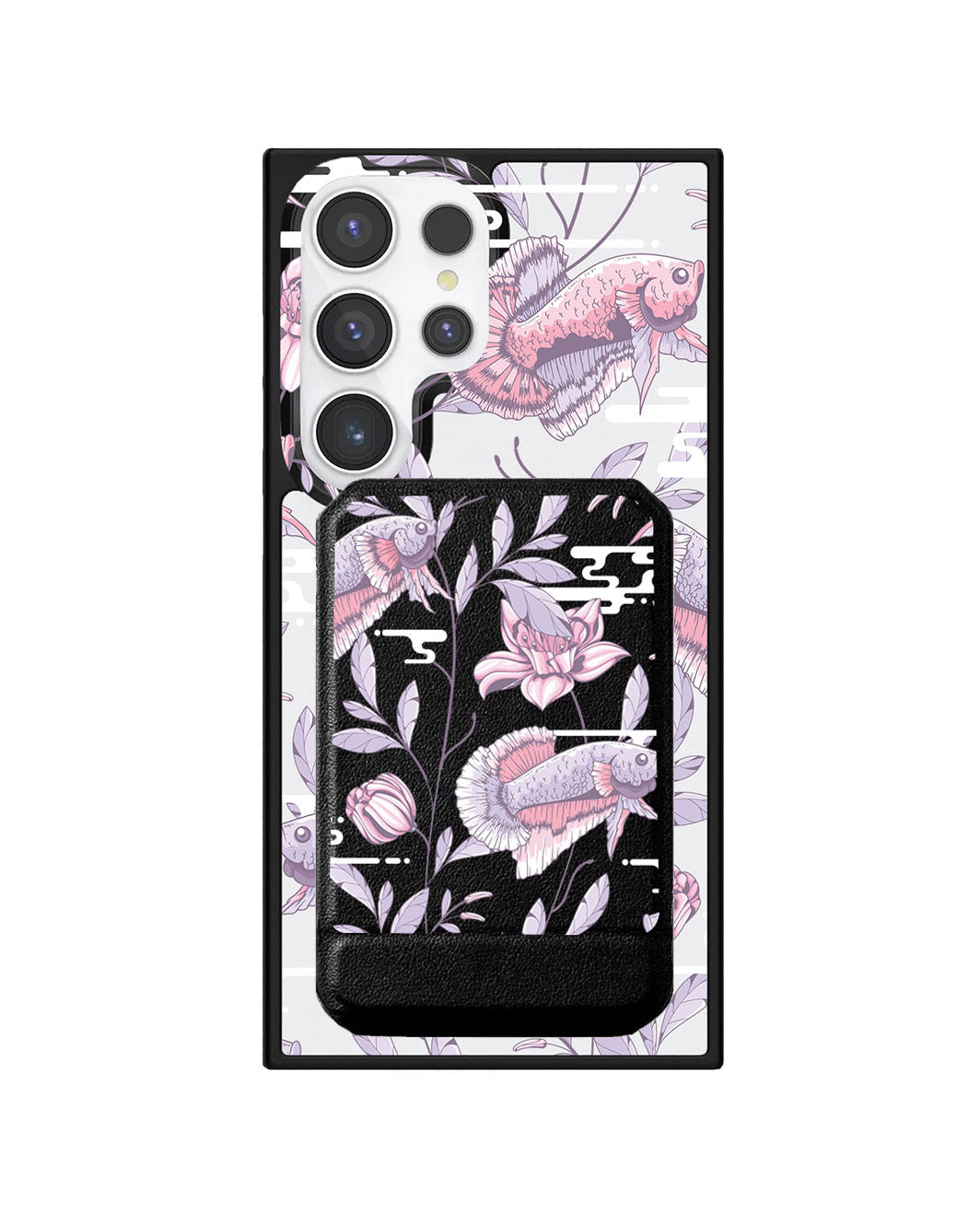 Android Magnetic Multifold Wallet - Fish & Floral 1.0