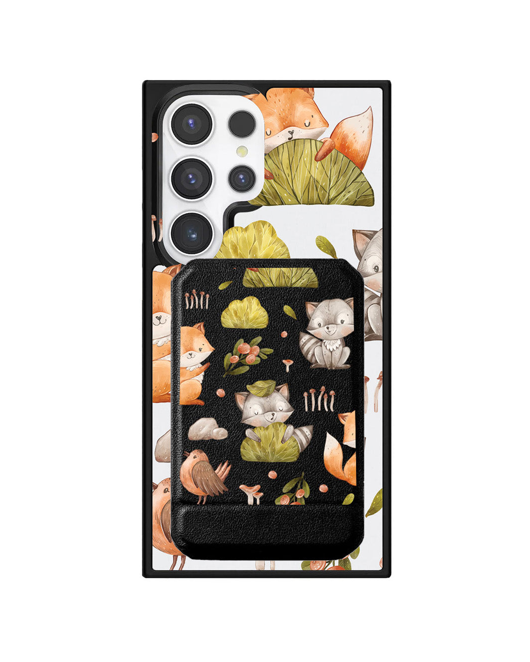 Android Magnetic Multifold Wallet - Racoon & Friends