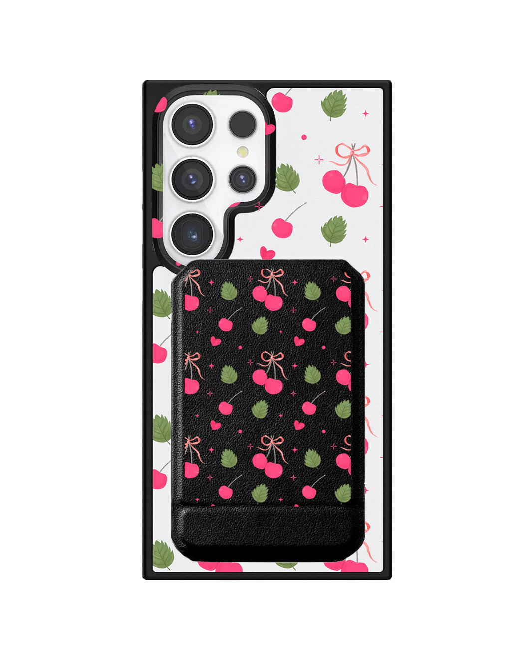 Android Magnetic Multifold Wallet - Coquette Cherry