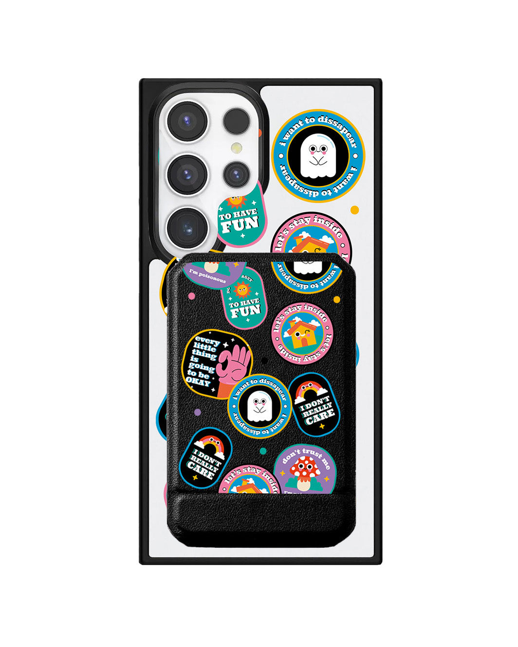 Android Magnetic Multifold Wallet - Monster Sticker Pack