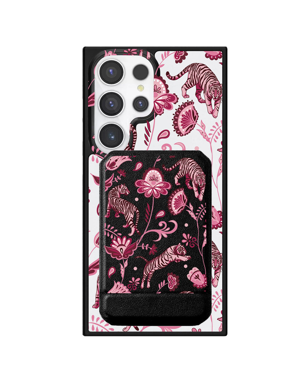 Android Magnetic Multifold Wallet - Tiger & Floral 2.0