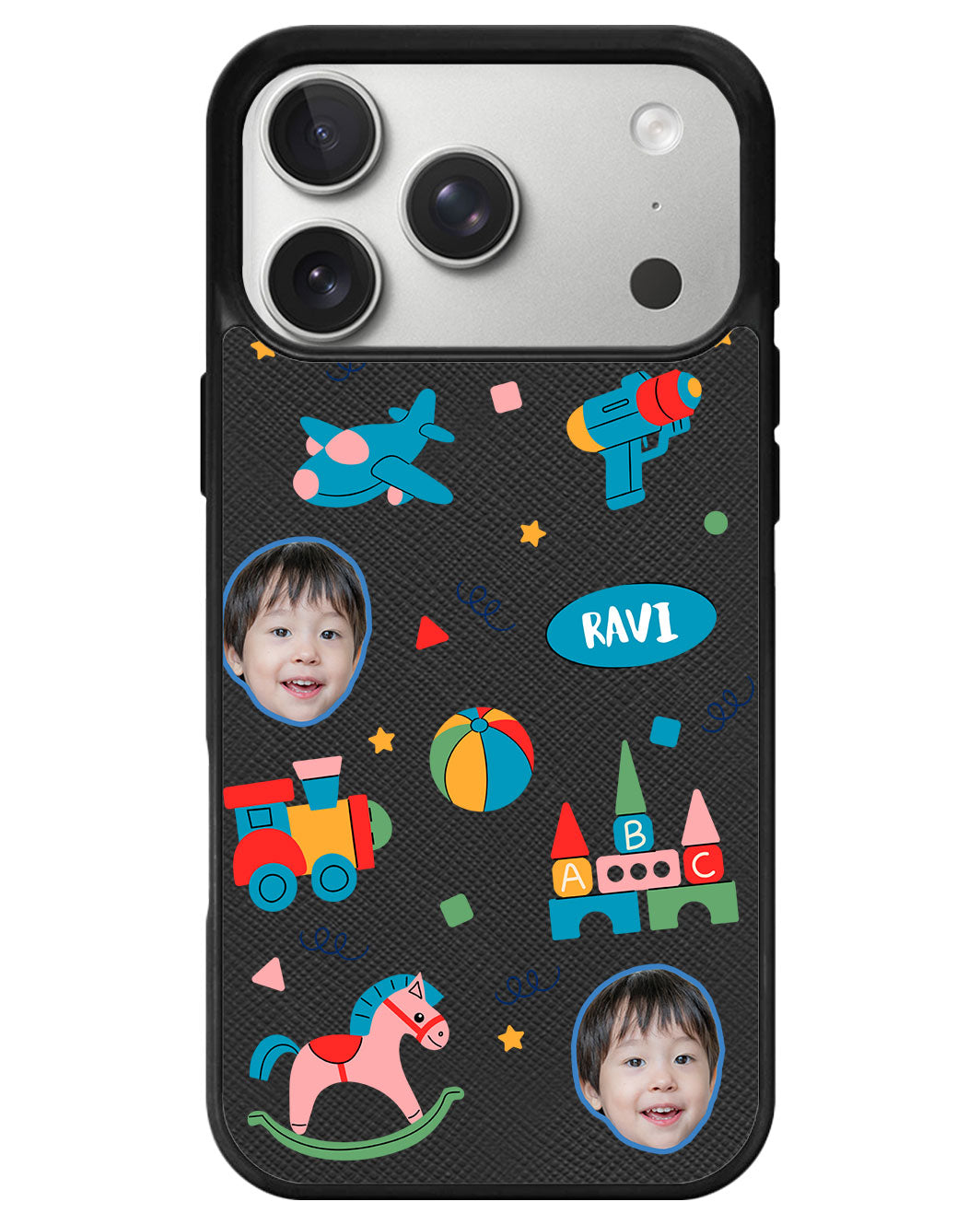 iPhone Leather Grip - Face Grid Boys Toys