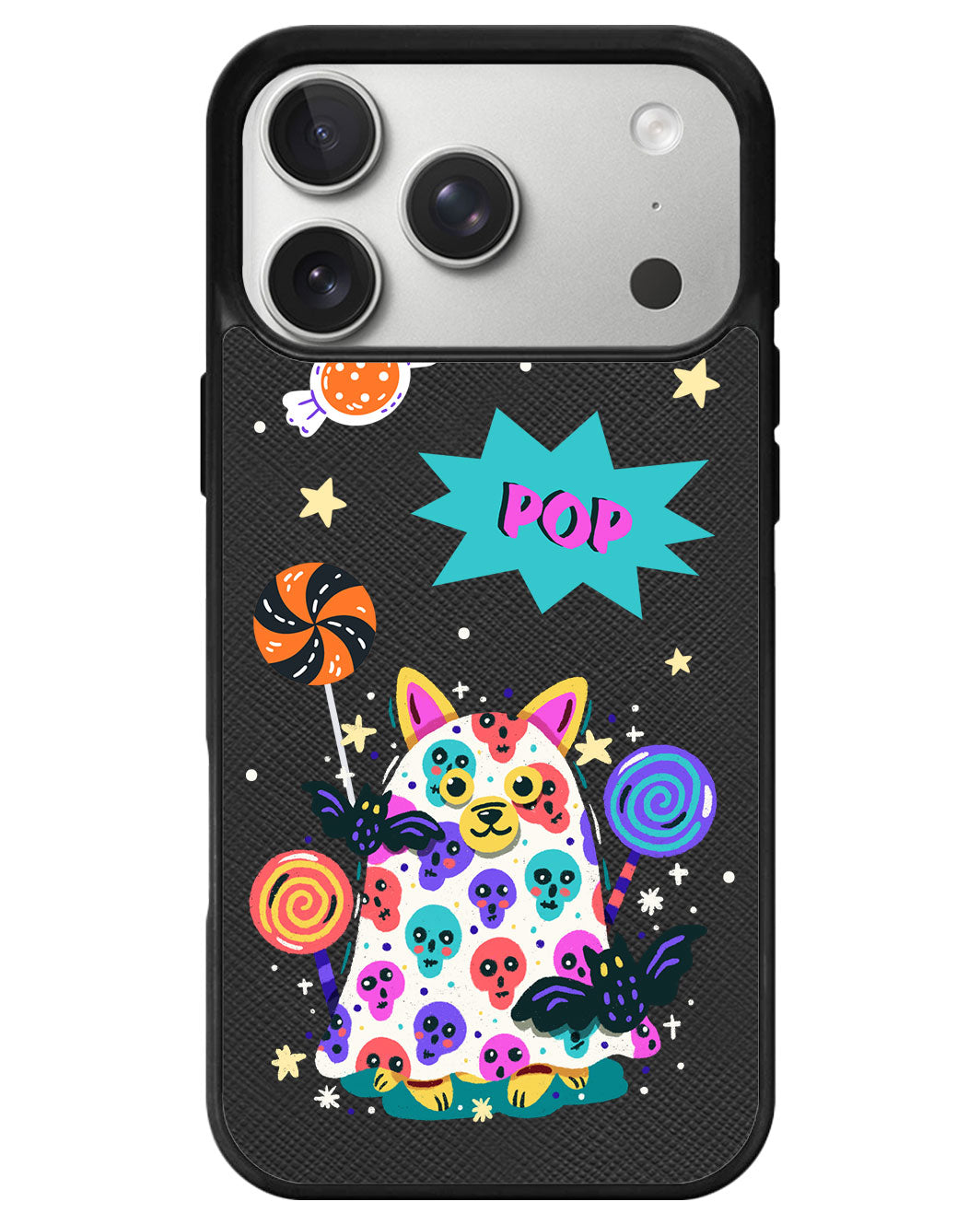 iPhone Leather Grip - Puppy Monster