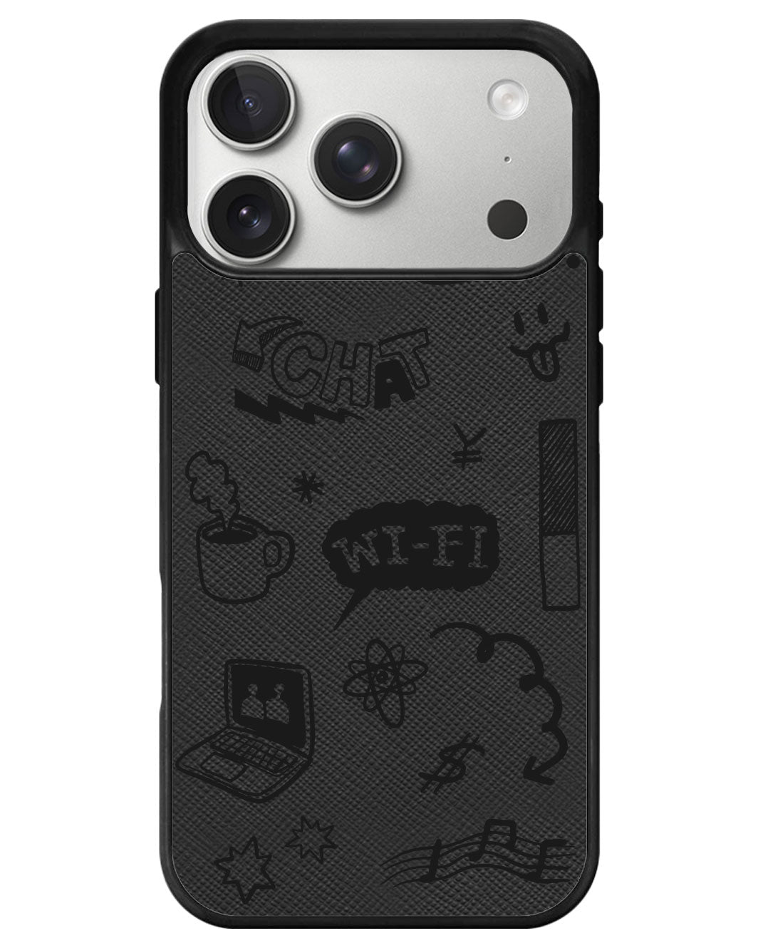 iPhone Leather Grip - Social Black