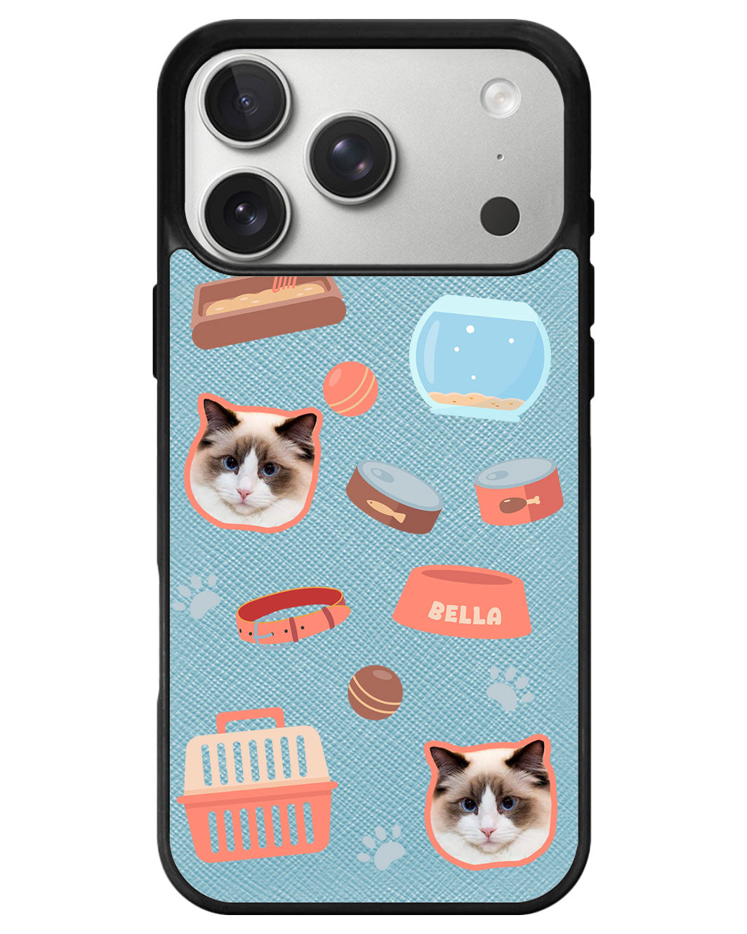iPhone Leather Grip - Pet Grid Kitty Cozy Corner