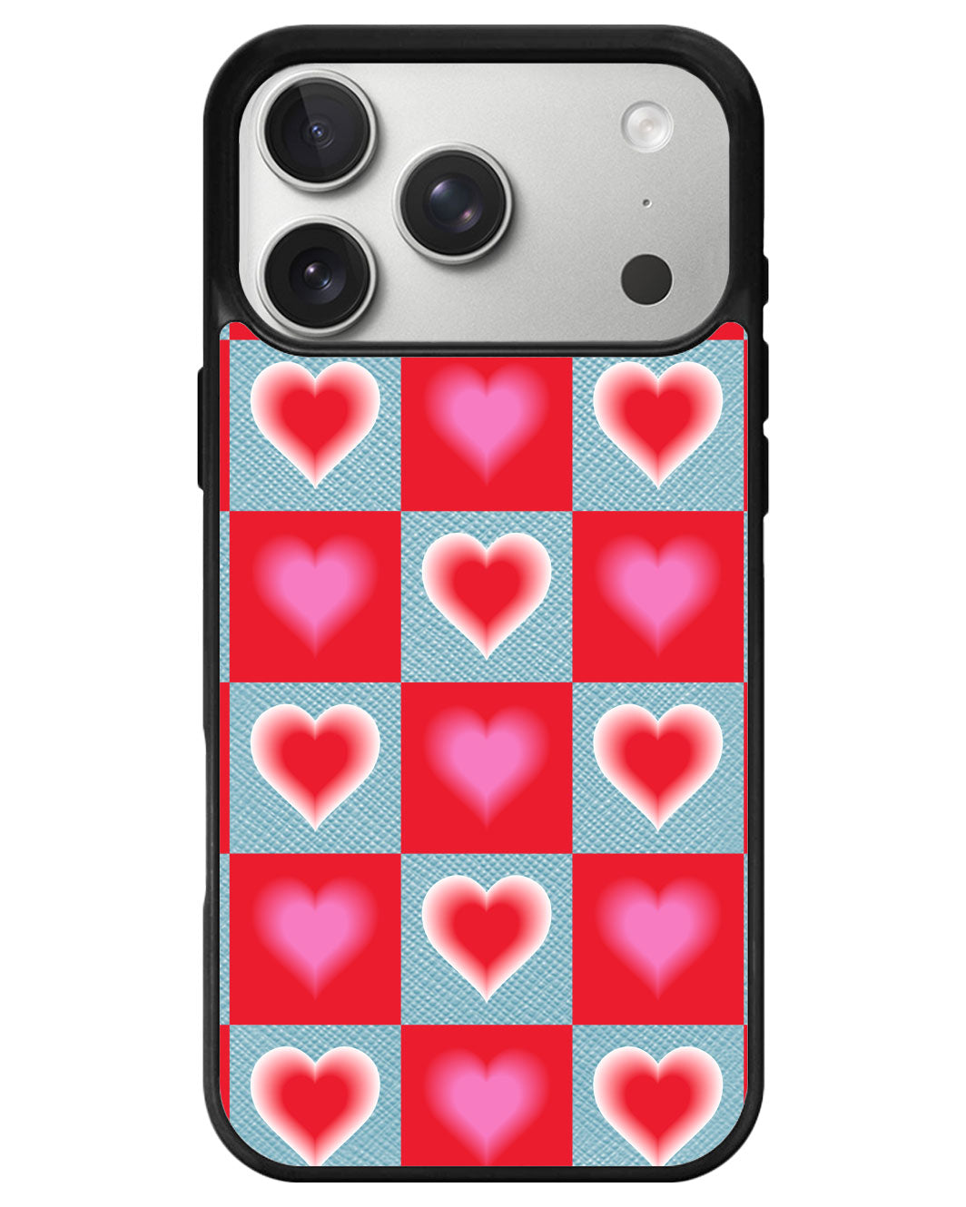 iPhone Leather Grip - Love Checkered