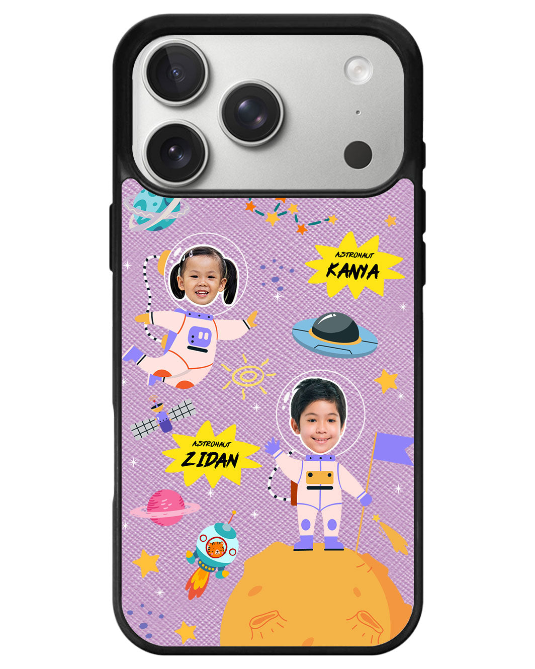 iPhone Leather Grip - Face Grid Dream Astronaut