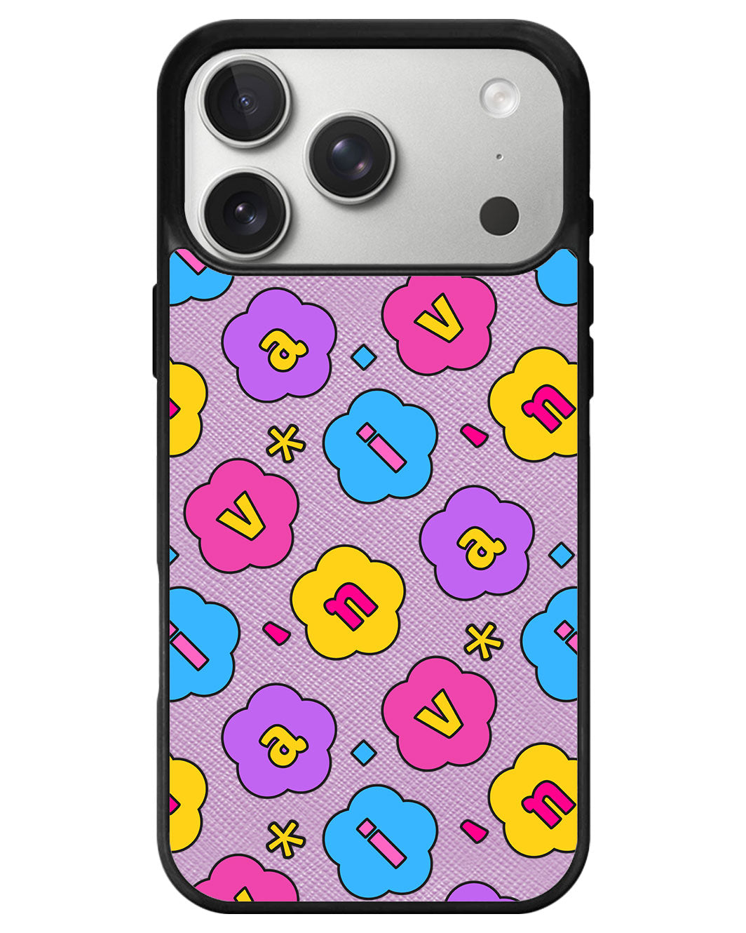 iPhone Leather Grip - Flower Petals Monogram 4.0