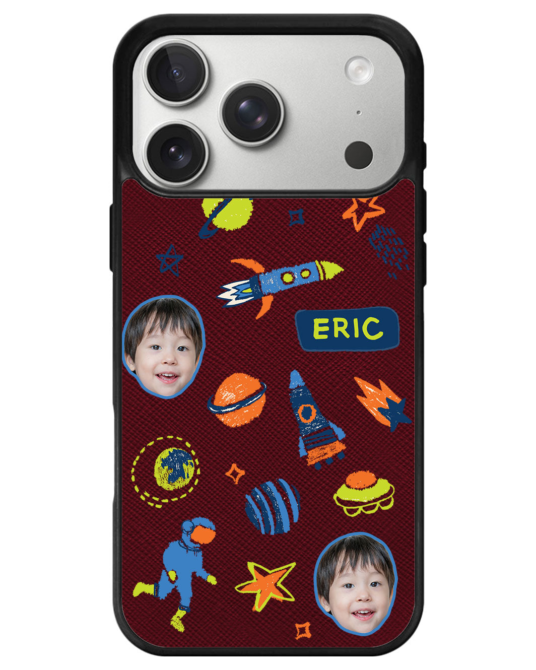 iPhone Leather Grip - Face Grid Galaxy