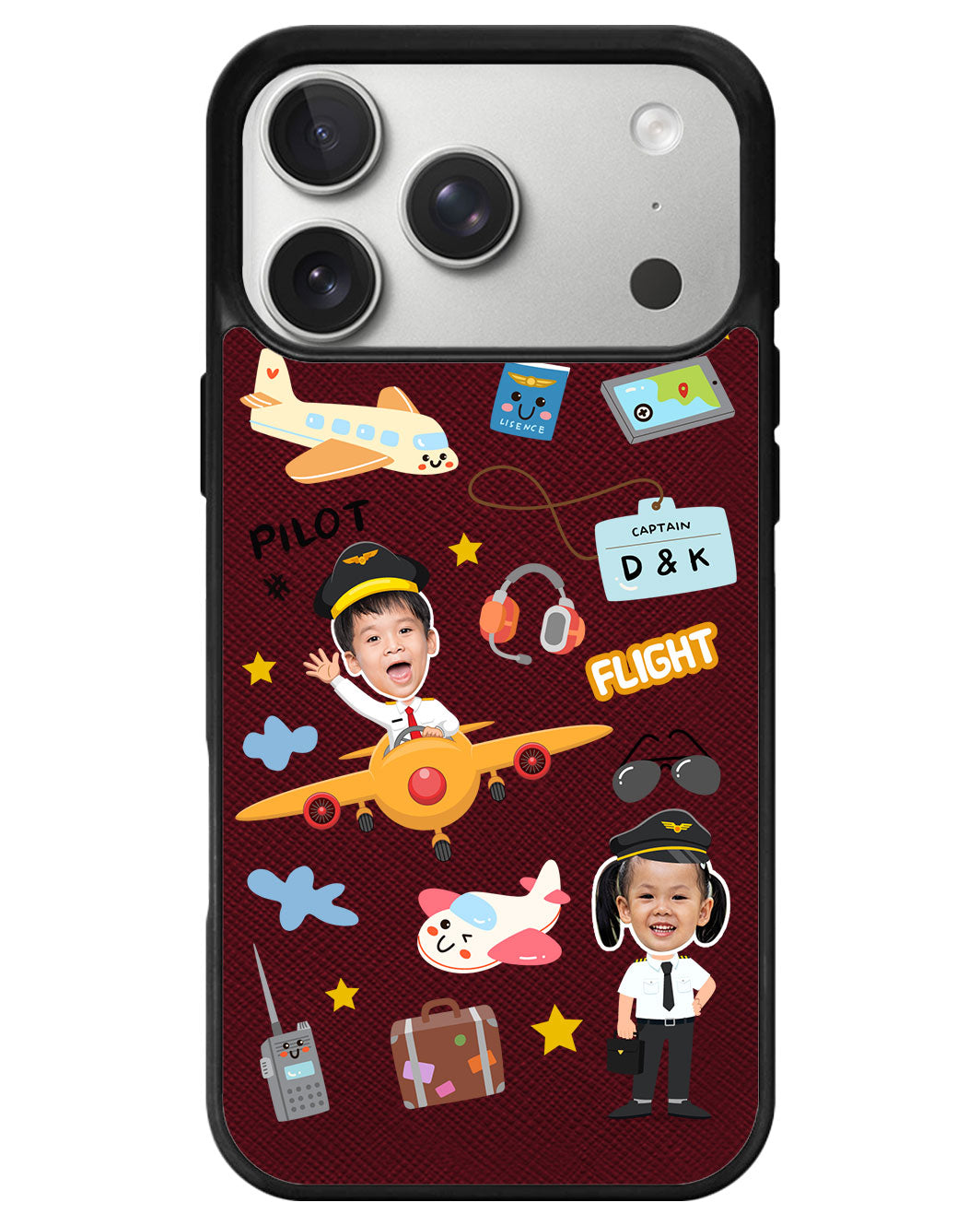 iPhone Leather Grip - Face Grid Dream Pilot