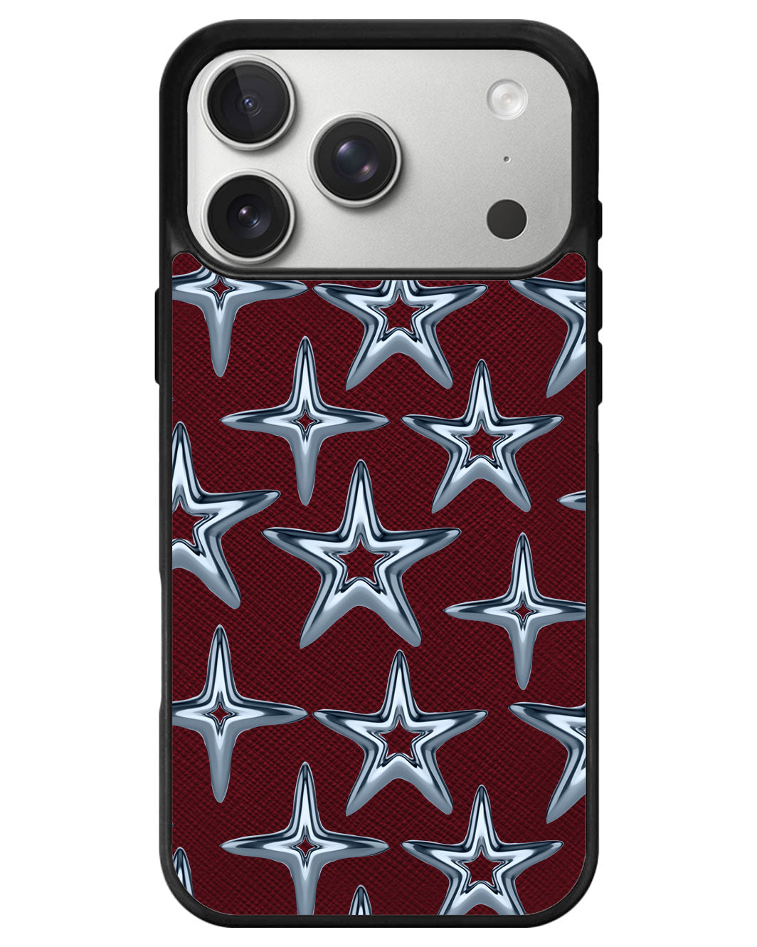 iPhone Leather Grip - Chrome Star