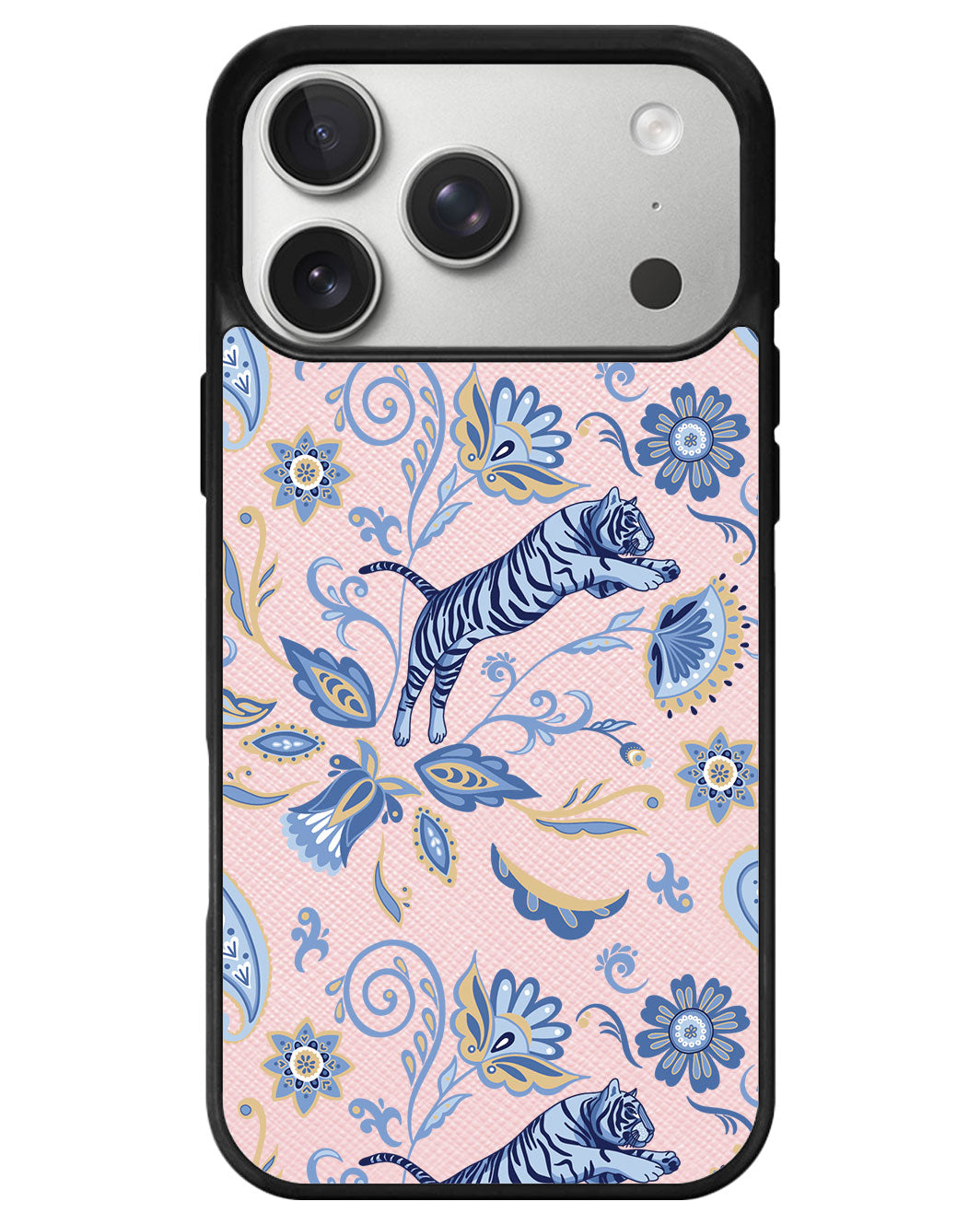 iPhone Leather Grip - Tiger & Floral