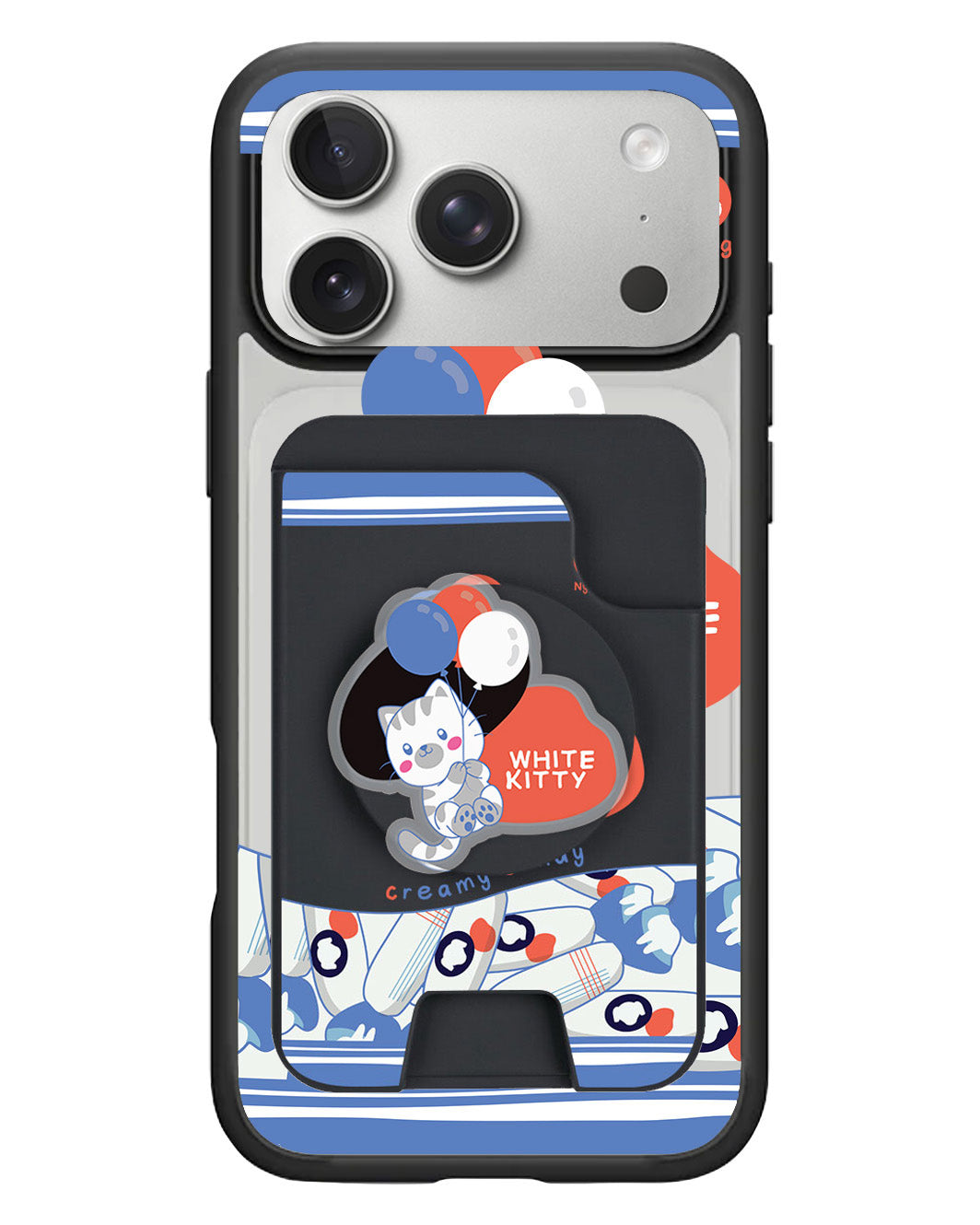 iPhone Magpop Wallet - White Kitty