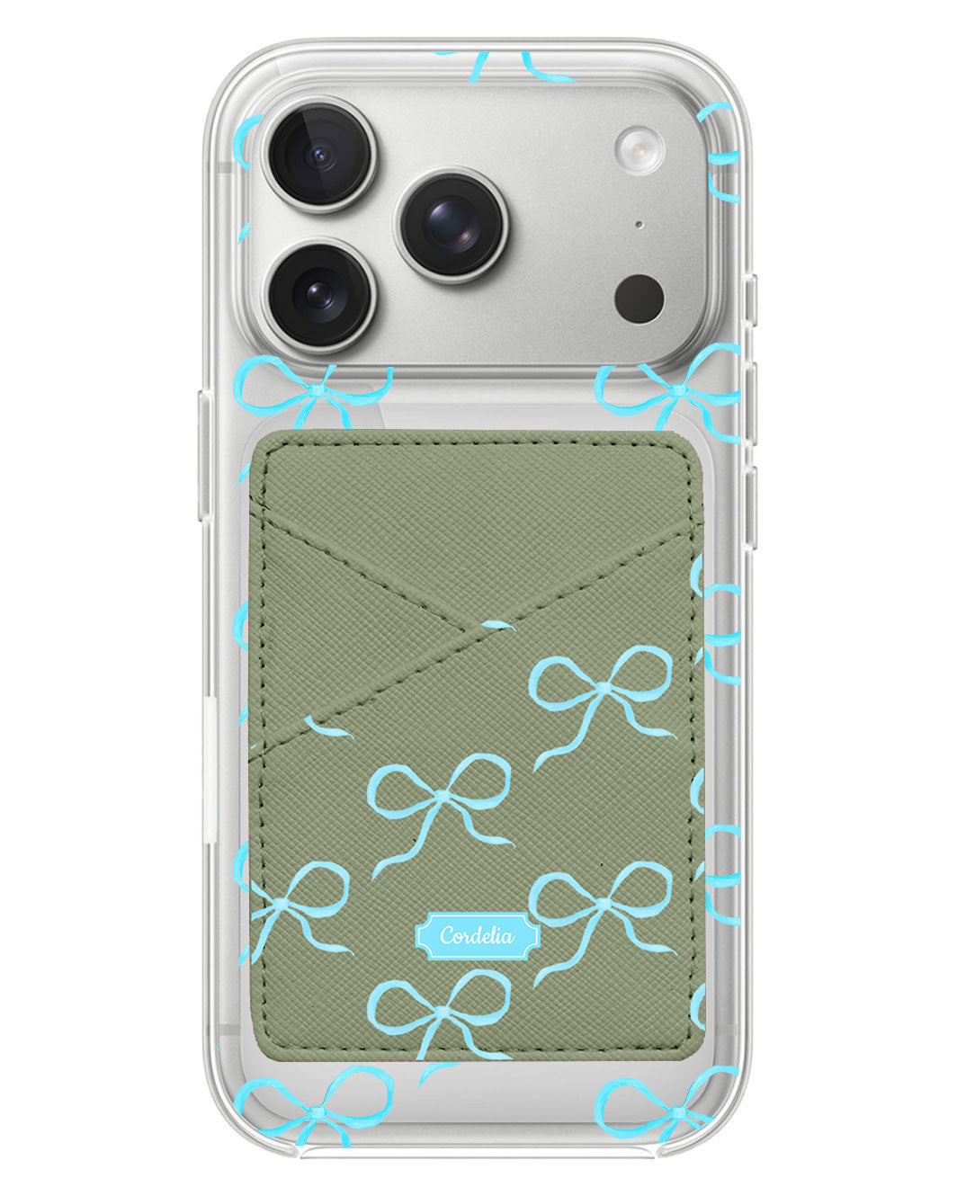 iPhone Phone Wallet Case - Coquette Blue Bow