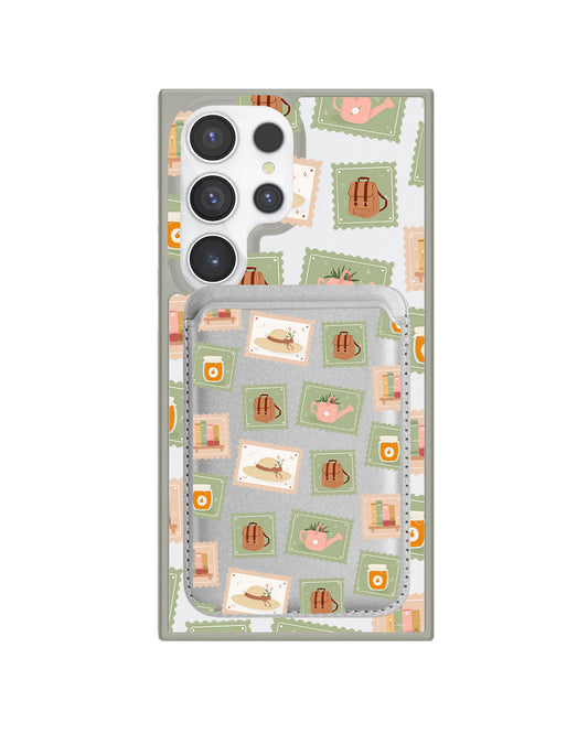 Android Magnetic Wallet Case - Cottagecore Stamps