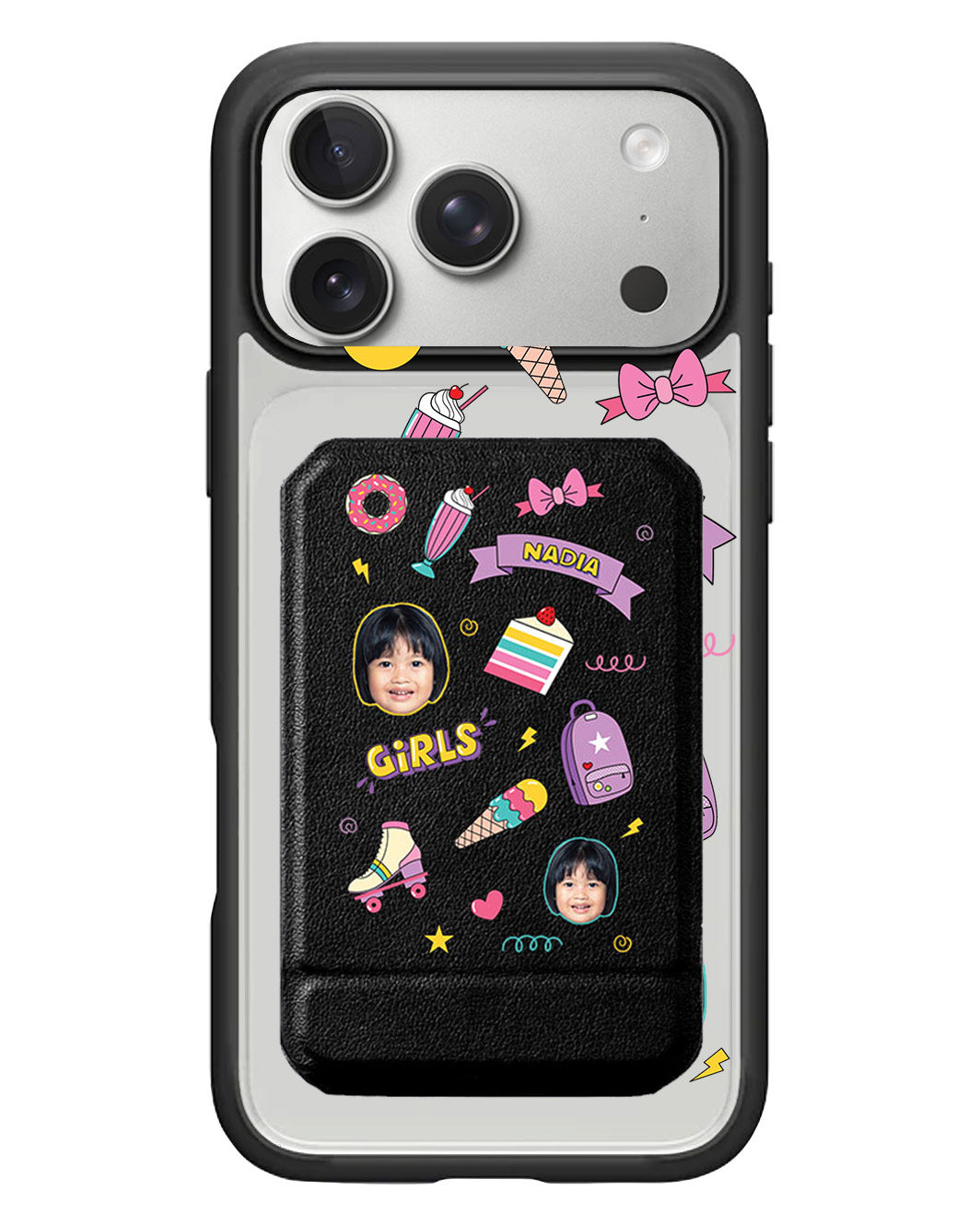 iPhone Magnetic Multifold Wallet - Face Grid Comic