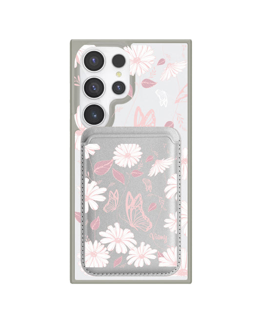 Android Magnetic Wallet Case - Butterfly & Daisy