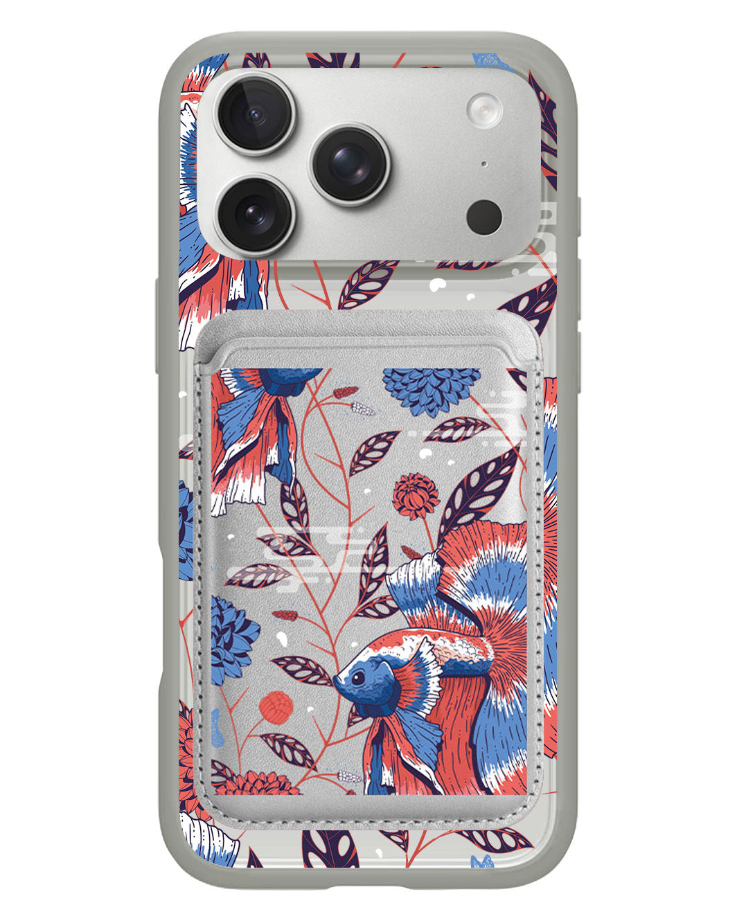 iPhone Magnetic Wallet Case - Fish & Floral 2.0