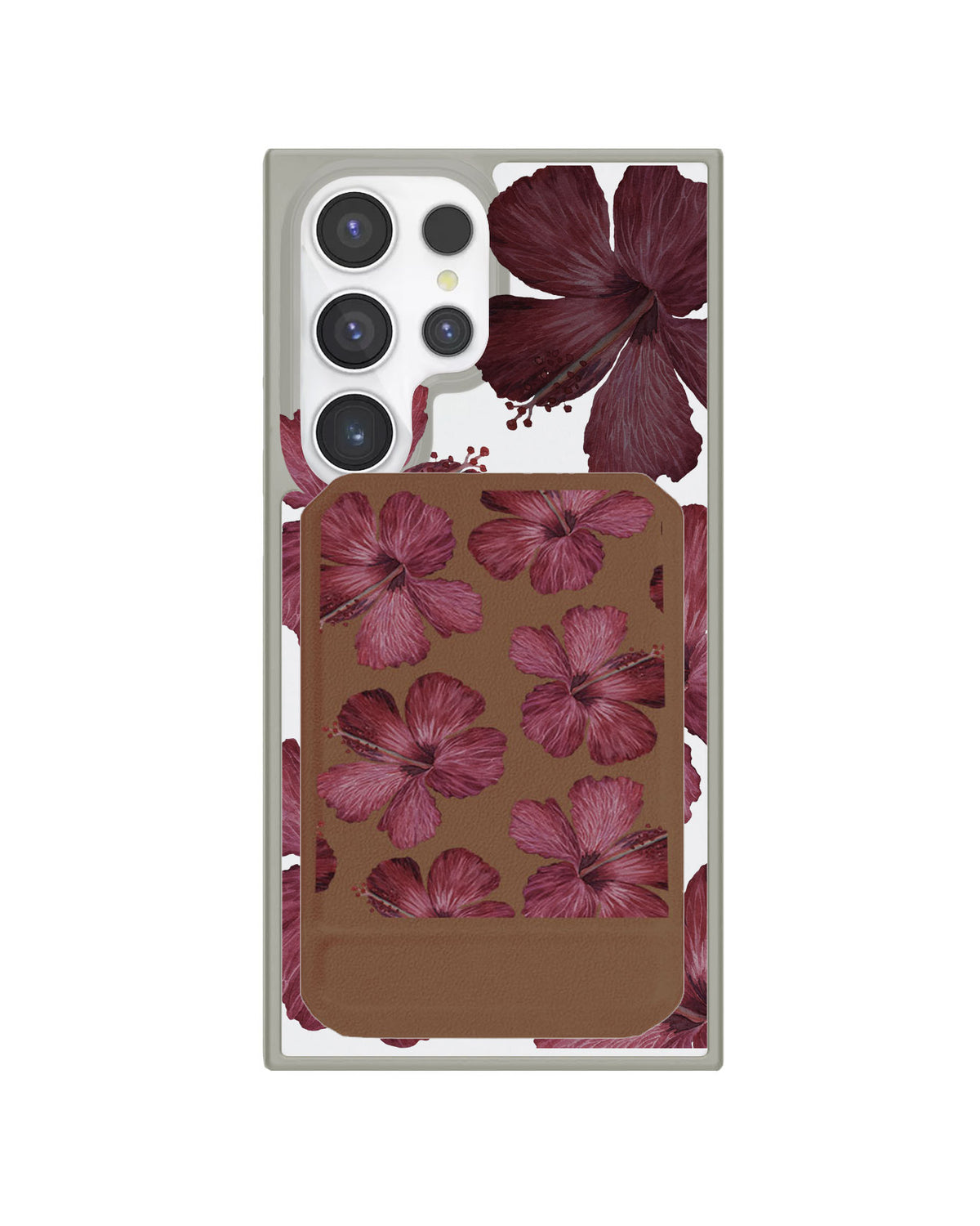 Android Magnetic Multifold Wallet - Goth Hibiscus