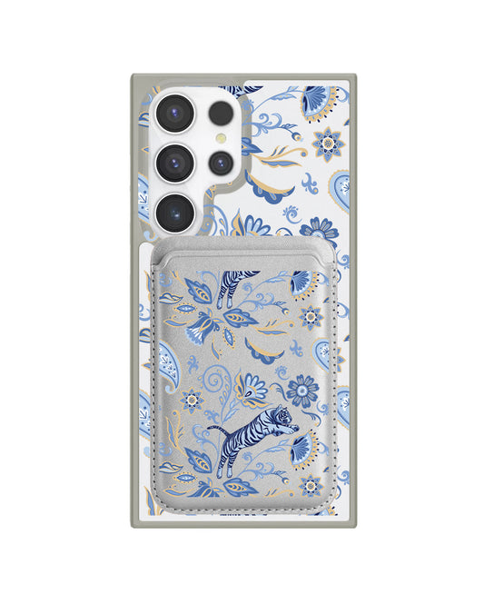 Android Magnetic Wallet Case - Tiger & Floral