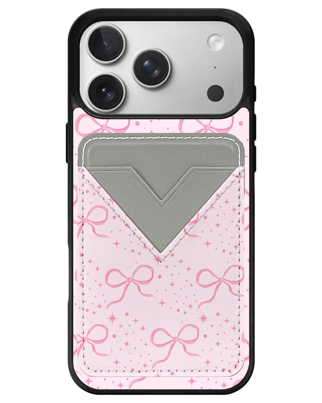 iPhone Avant Wallet Case - Coquette Glittery Bow