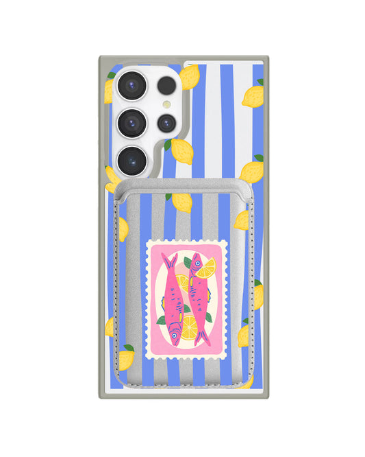 Android Magnetic Wallet Case - Sardines Blue