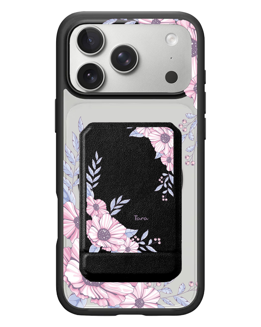 iPhone Magnetic Multifold Wallet - Pink Blossom
