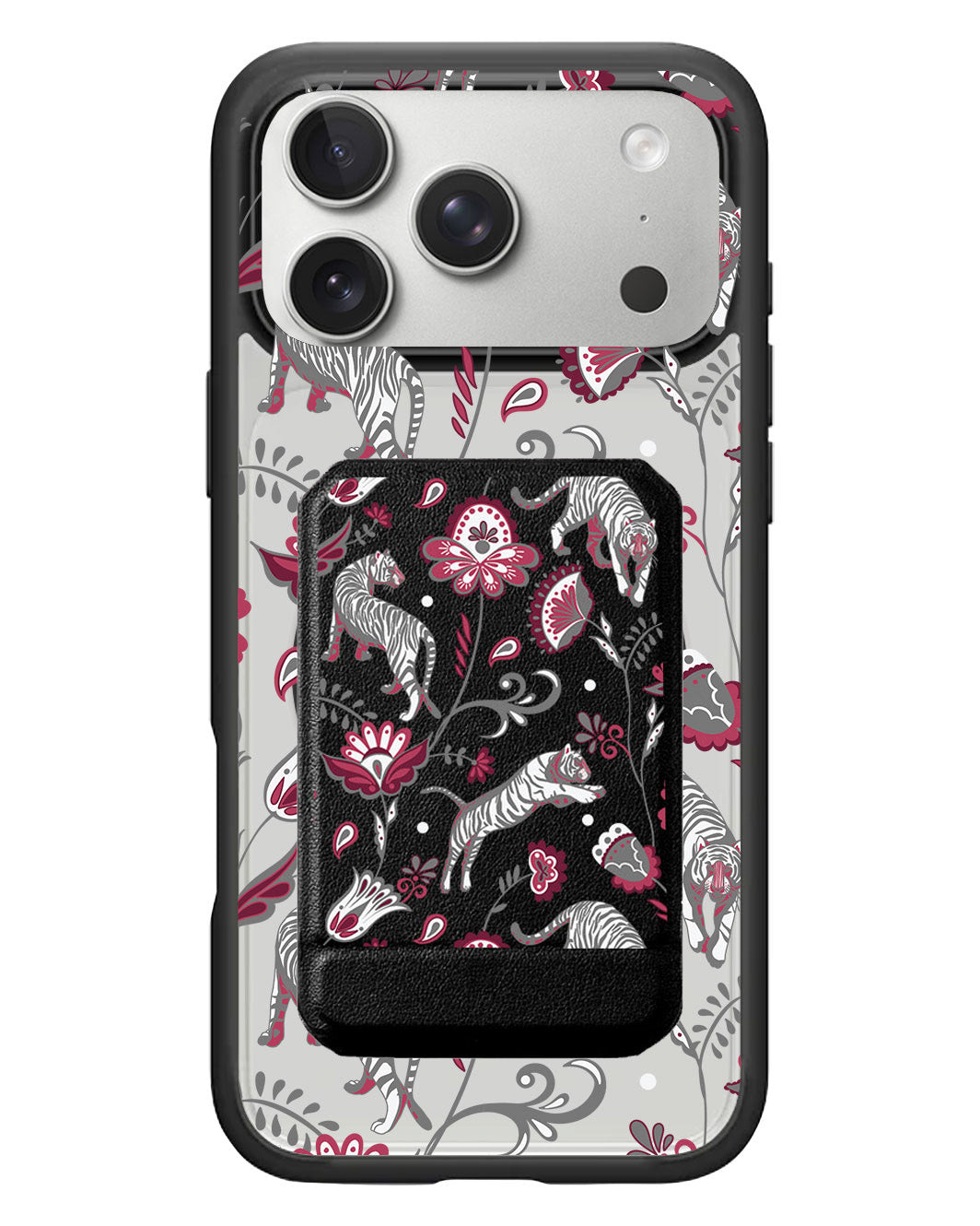 iPhone Magnetic Multifold Wallet - Tiger & Floral 6.0