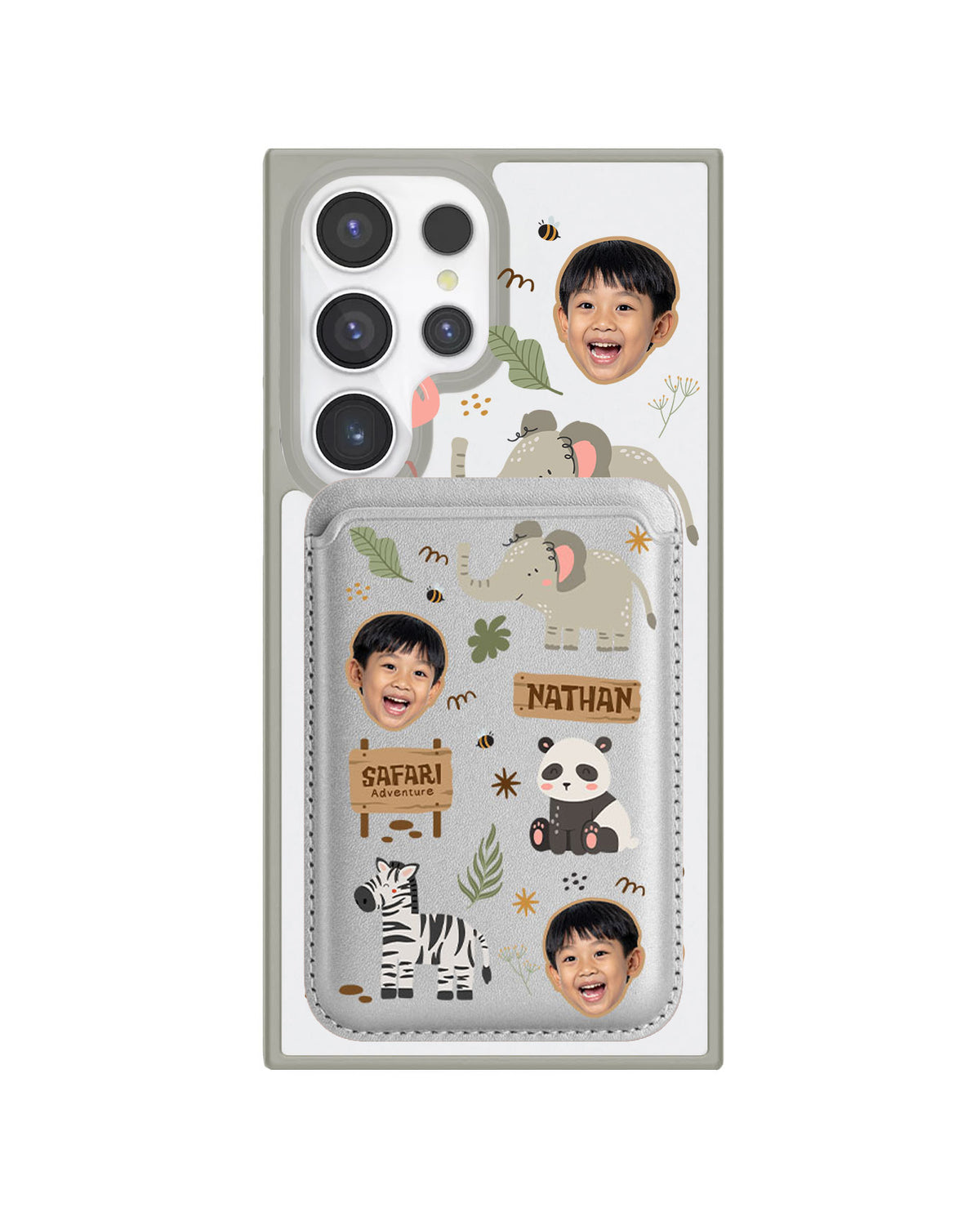Android Magnetic Wallet Case - Face Grid Safari 2.0