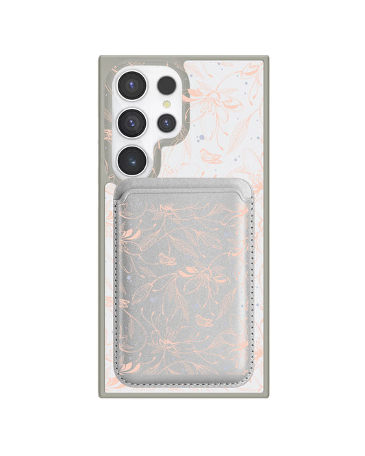 Android Magnetic Wallet Case - Sketchy Flower & Butterfly 1.0