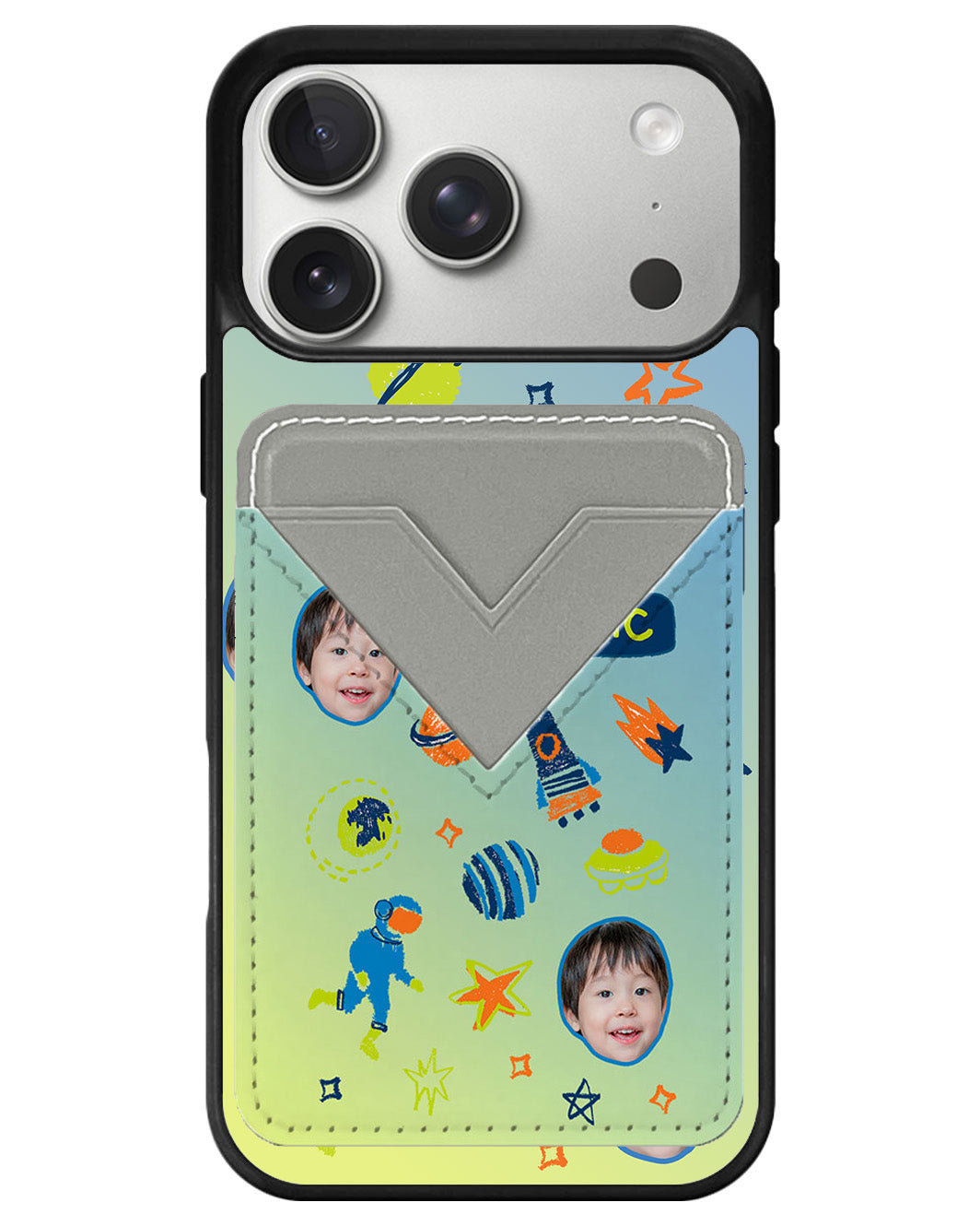 iPhone Avant Wallet Case - Face Grid Galaxy