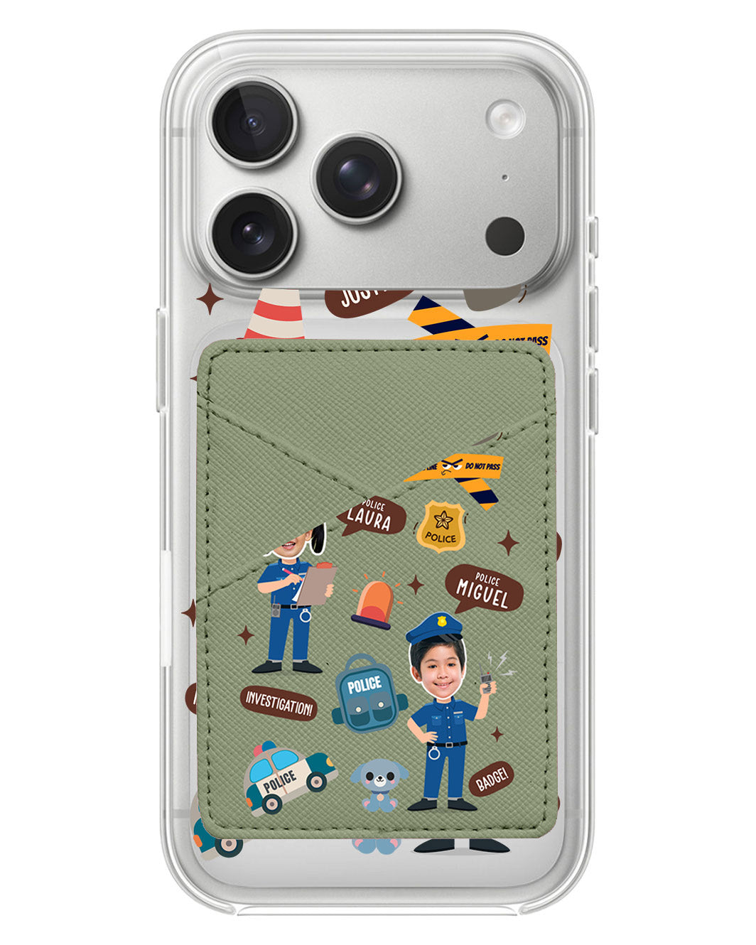 iPhone Phone Wallet Case - Face Grid Dream Police