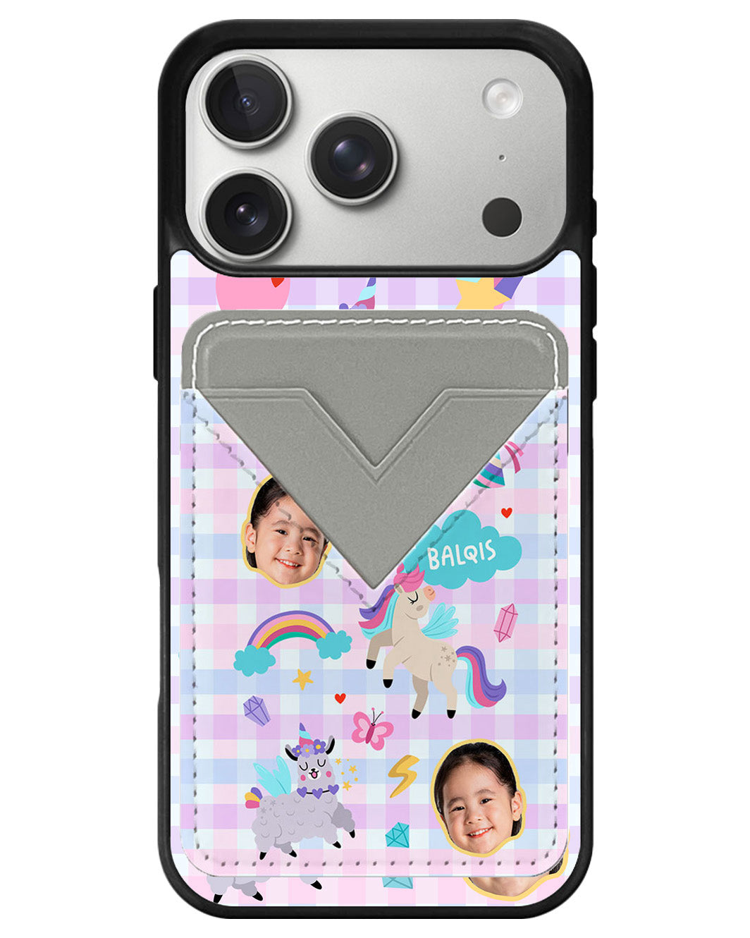 iPhone Avant Wallet Case - Face Grid Unicorn