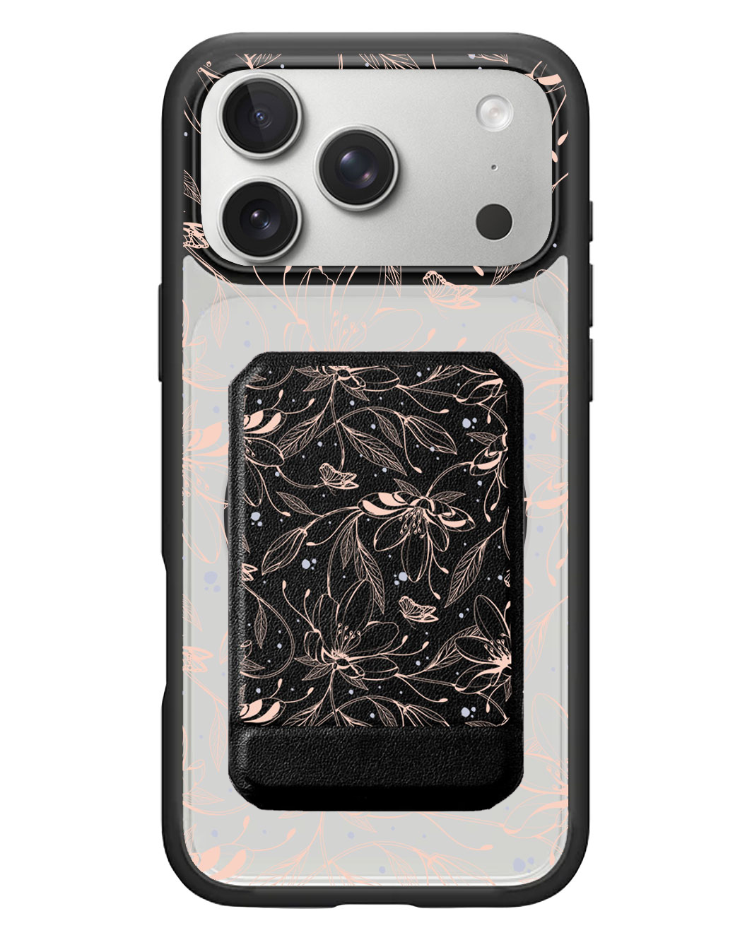 iPhone Magnetic Multifold Wallet - Sketchy Flower & Butterfly 1.0