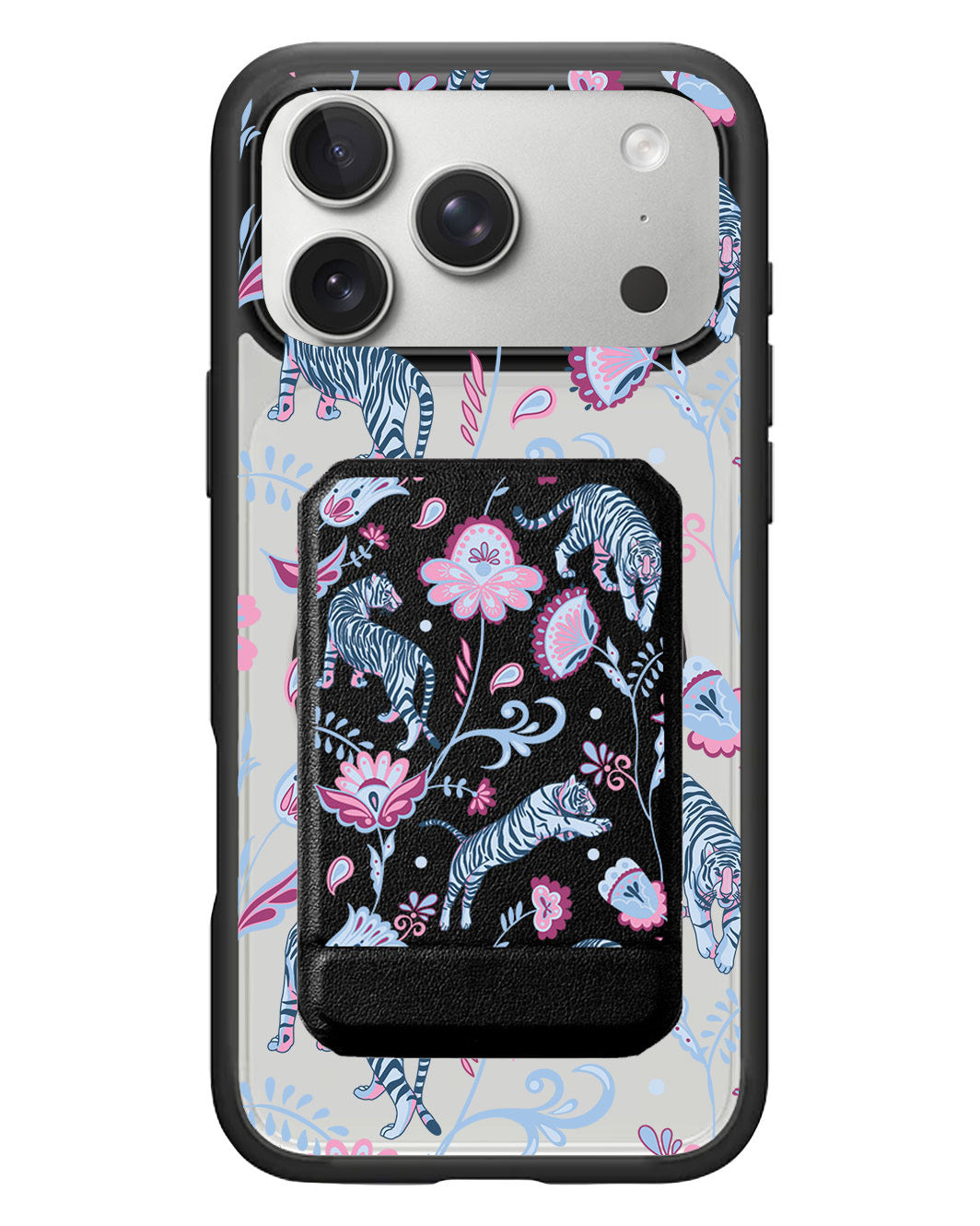 iPhone Magnetic Multifold Wallet - Tiger & Floral 3.0