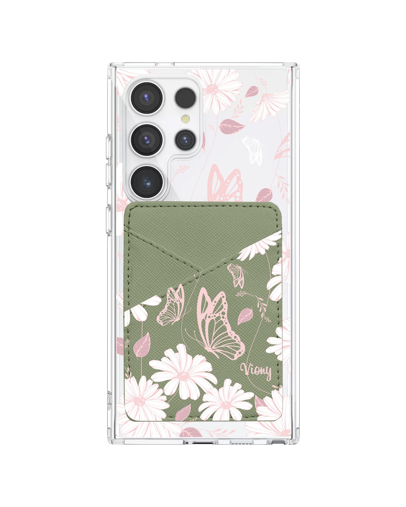 Android Phone Wallet Case - Butterfly & Daisy