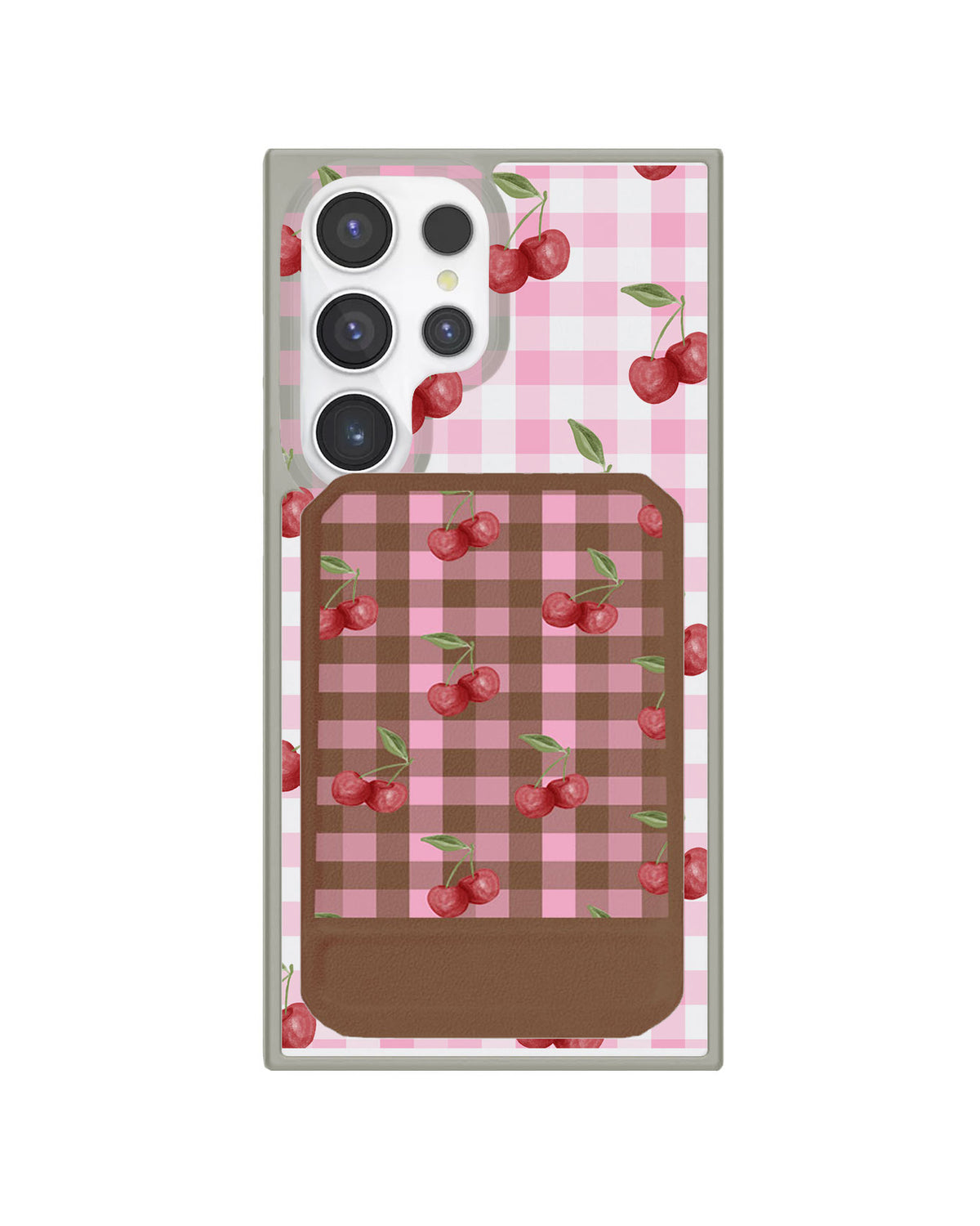 Android Magnetic Multifold Wallet - Cherry Tartan
