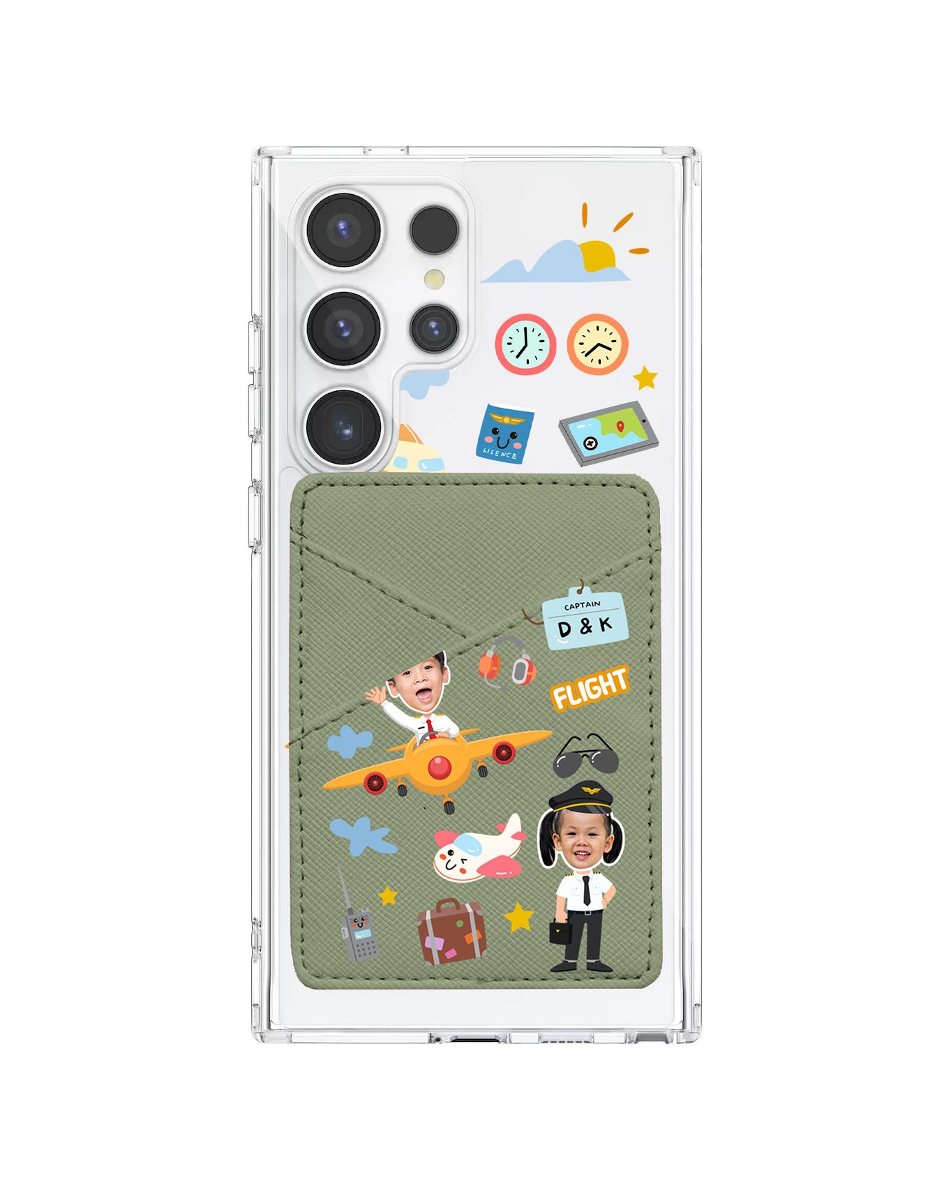 Android Phone Wallet Case - Face Grid Dream Pilot