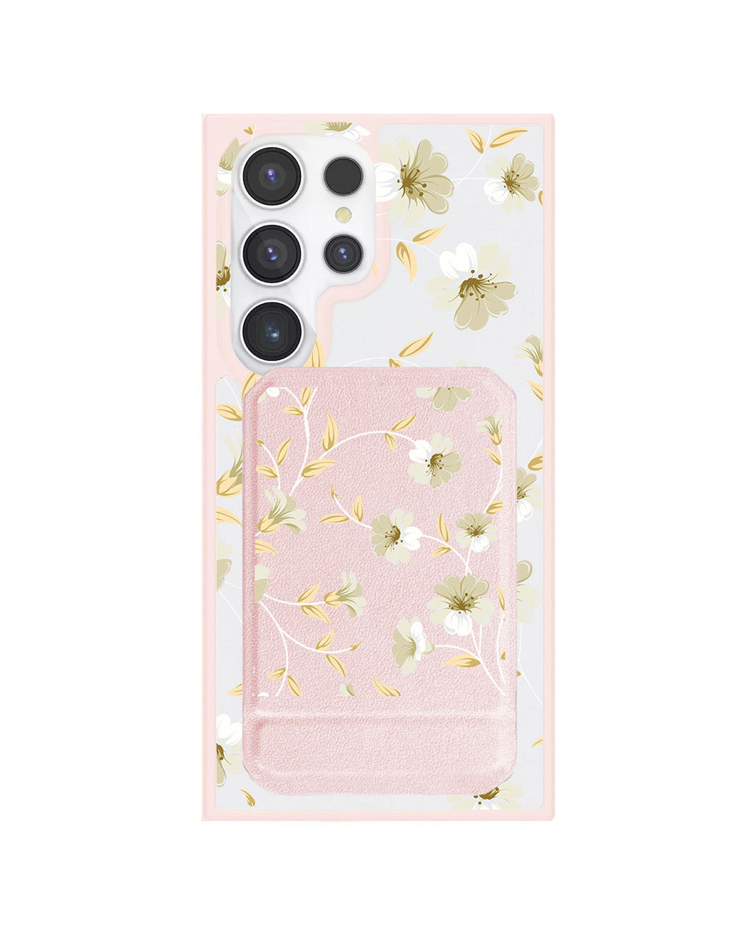 Android Magnetic Multifold Wallet - White Magnolia