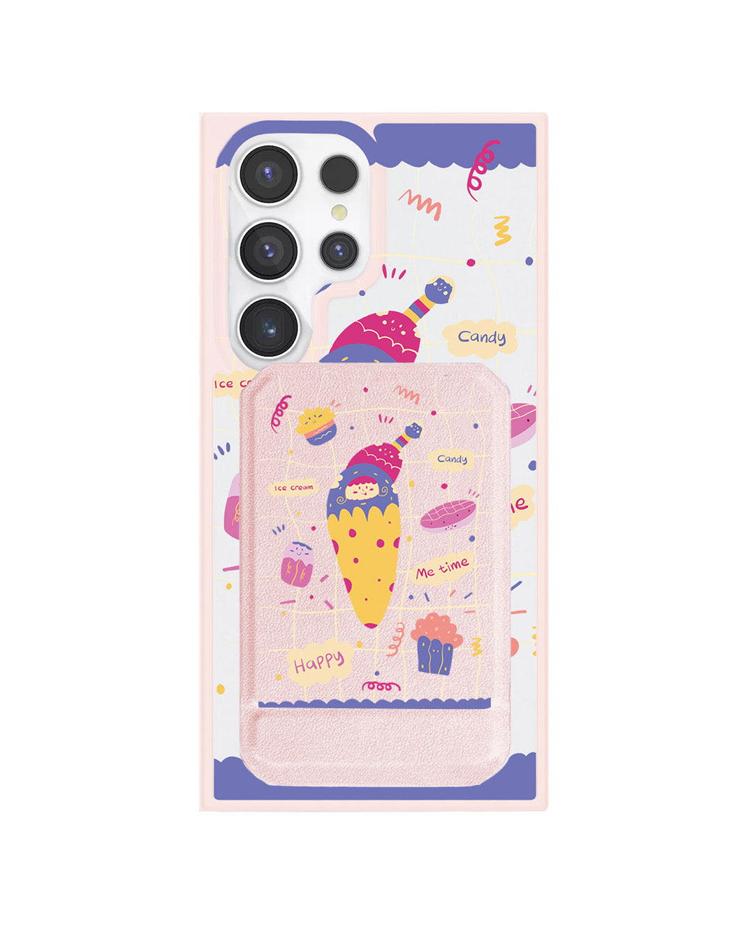 Android Magnetic Multifold Wallet - Candy Doodle