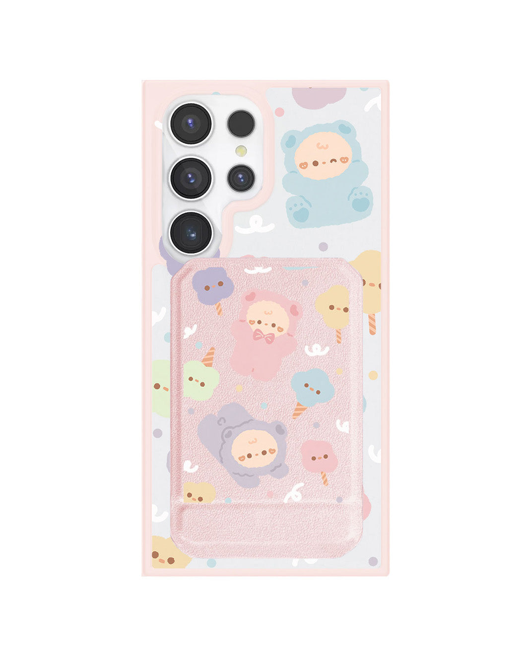 Android Magnetic Multifold Wallet - Cotton Teddy