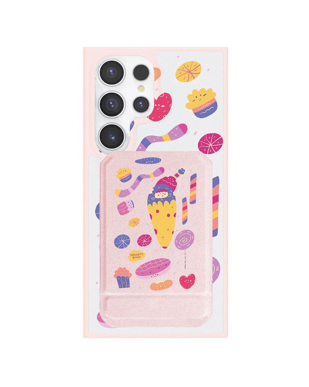 Android Magnetic Multifold Wallet - Dessert Doodle