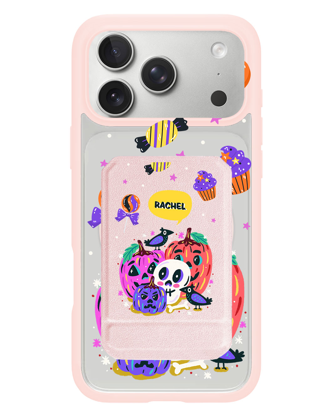 iPhone Magnetic Multifold Wallet - Pumpkins Monster