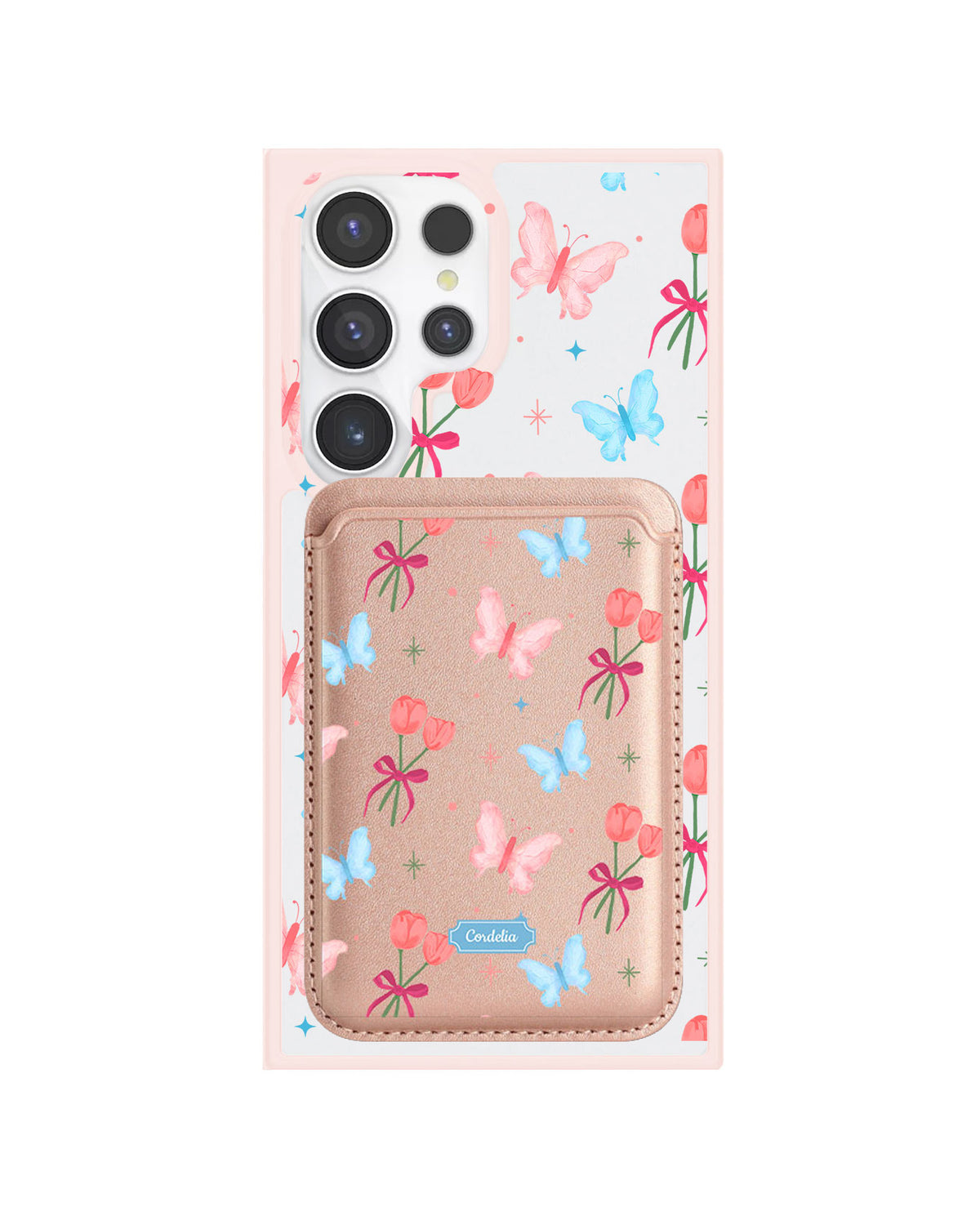 Android Magnetic Wallet Case - Coquette Butterfly