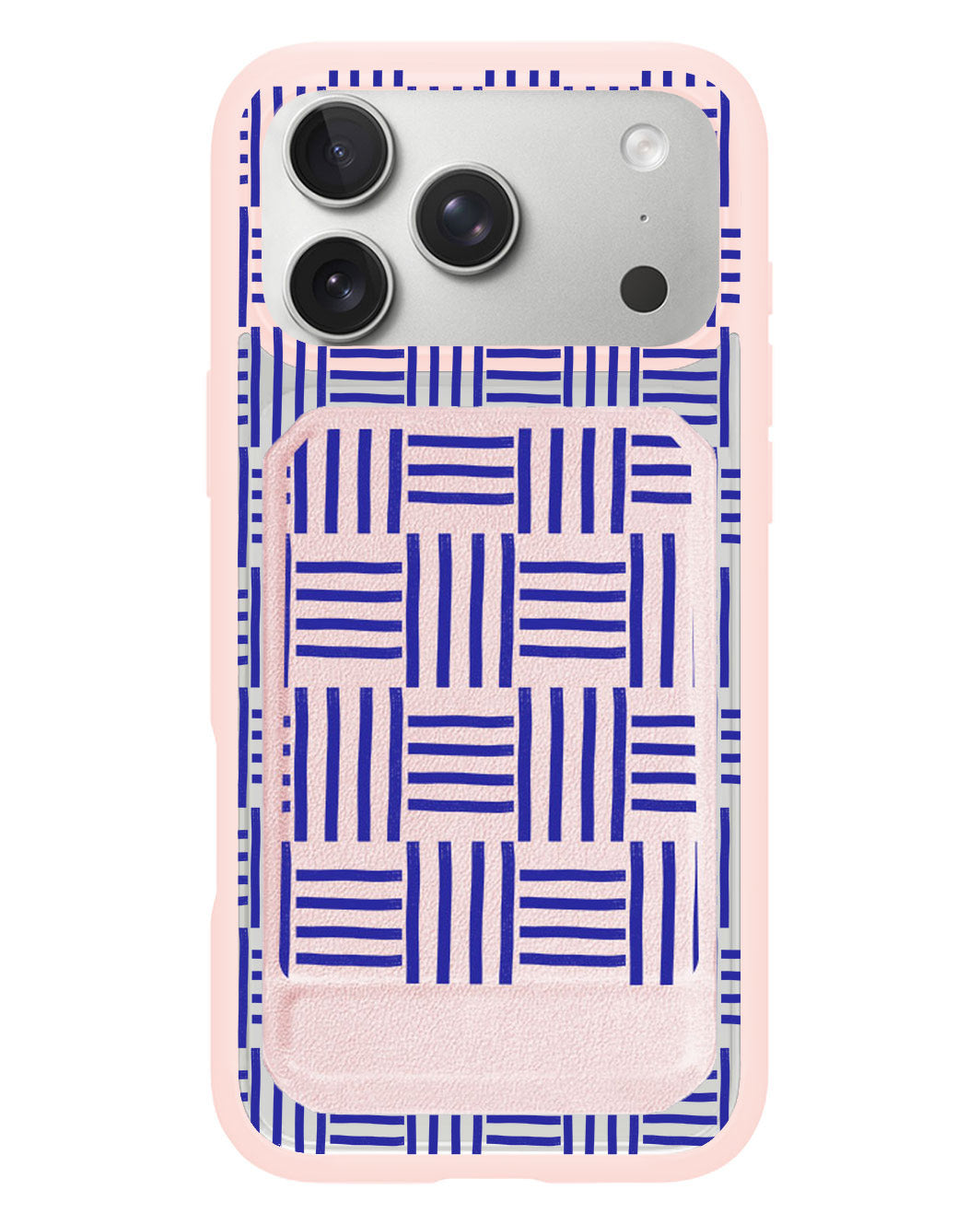 iPhone Magnetic Multifold Wallet - Naval Checkered