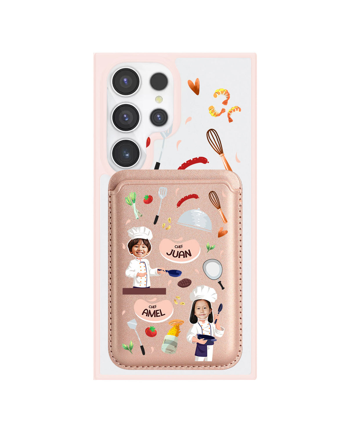 Android Magnetic Wallet Case - Face Grid Dream Chef