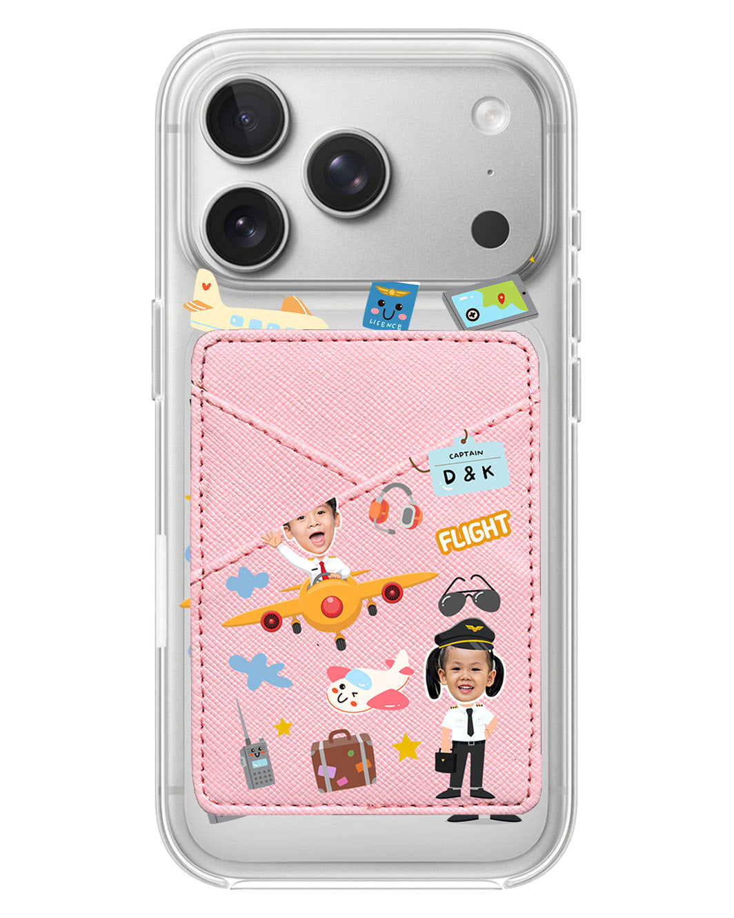 iPhone Phone Wallet Case - Face Grid Dream Pilot