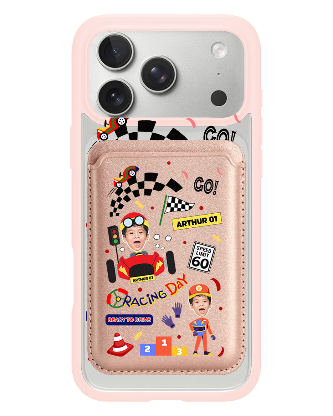 iPhone Magnetic Wallet Case - Face Grid Dream Racer