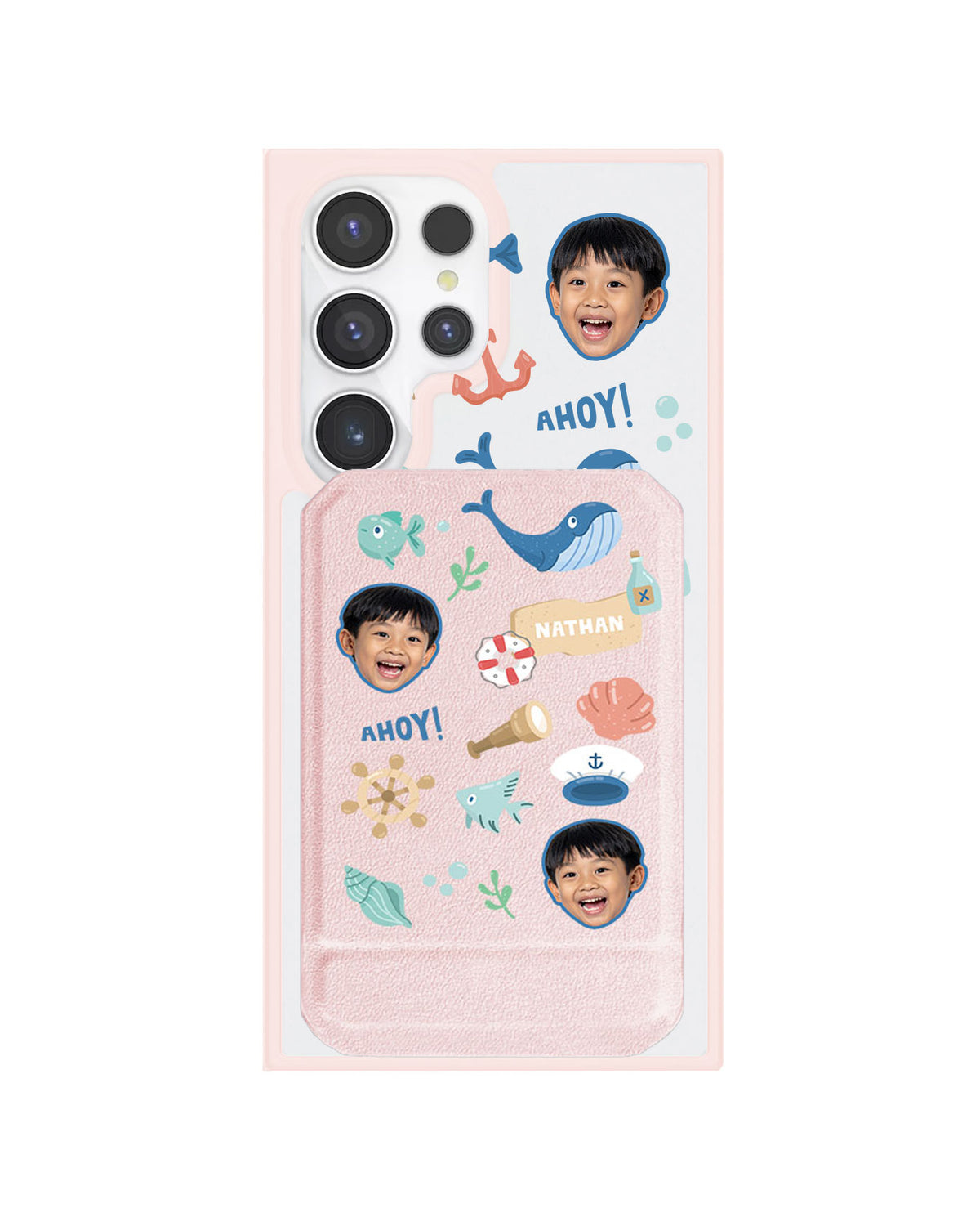 Android Magnetic Multifold Wallet - Face Grid Sailor