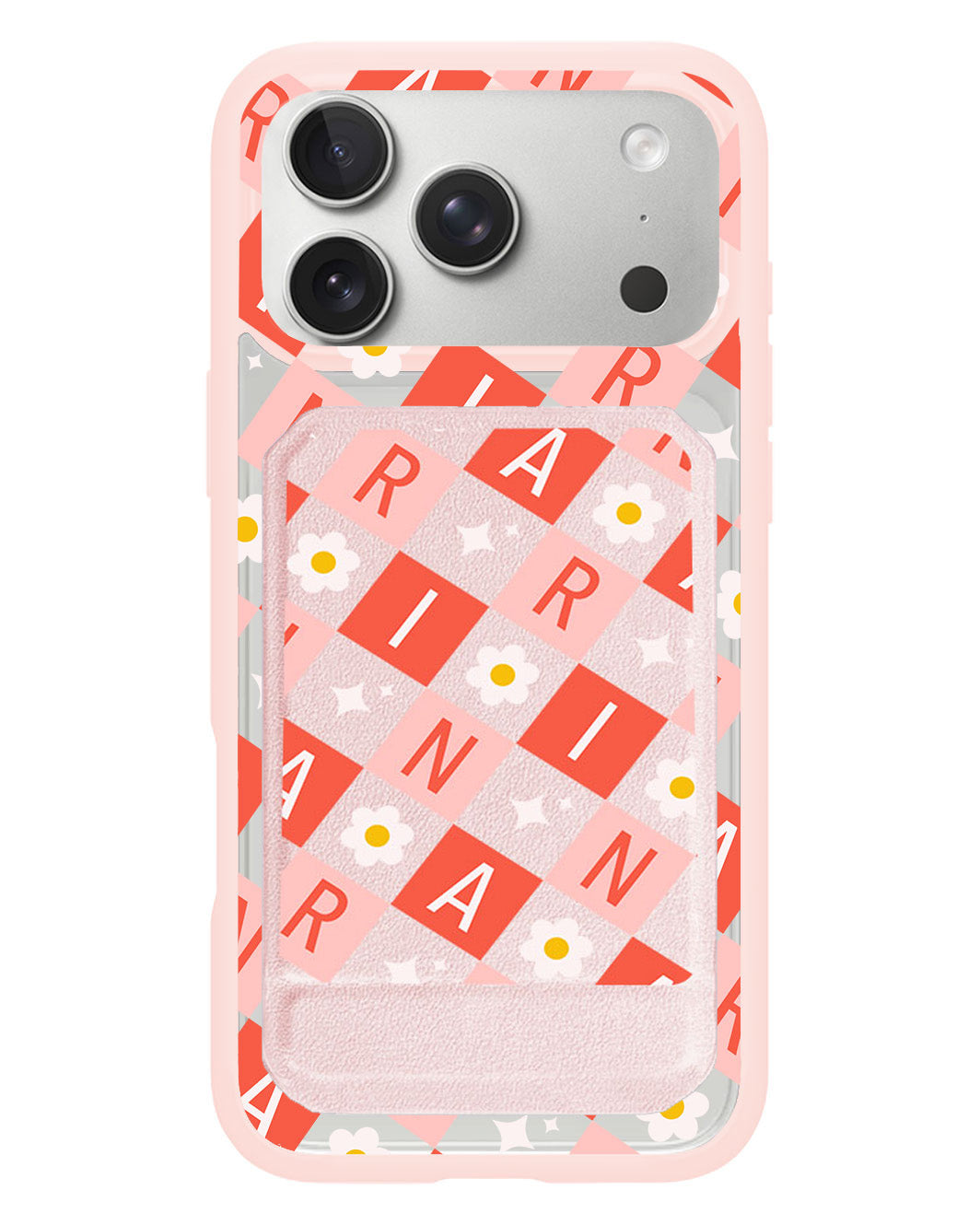 iPhone Magnetic Multifold Wallet - Flower Grid Monogram 2.0